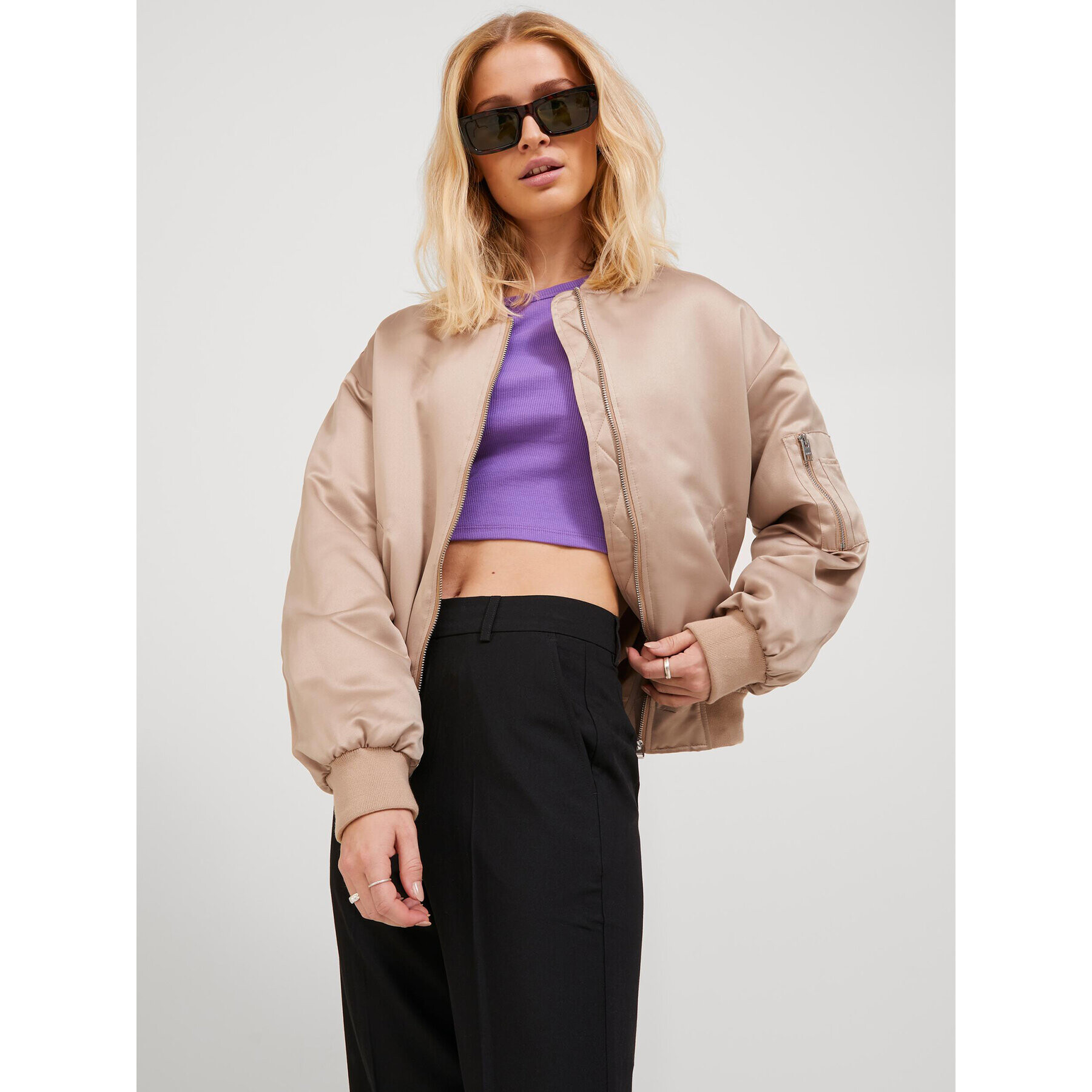 JJXX Яке бомбър 12224679 Бежов Regular Fit - Pepit.bg