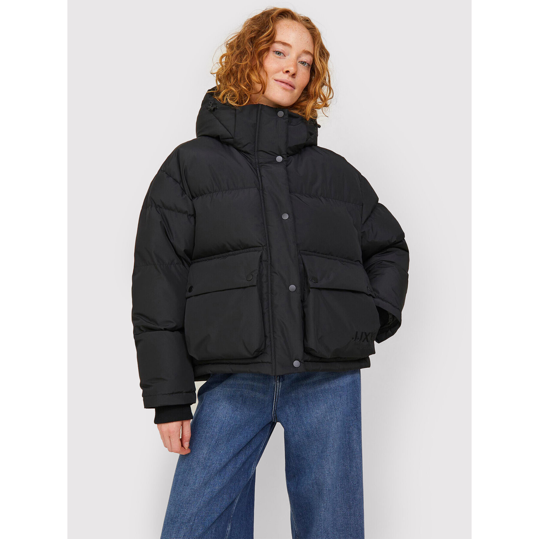 JJXX Пухено яке Birdie 12214745 Черен Regular Fit - Pepit.bg