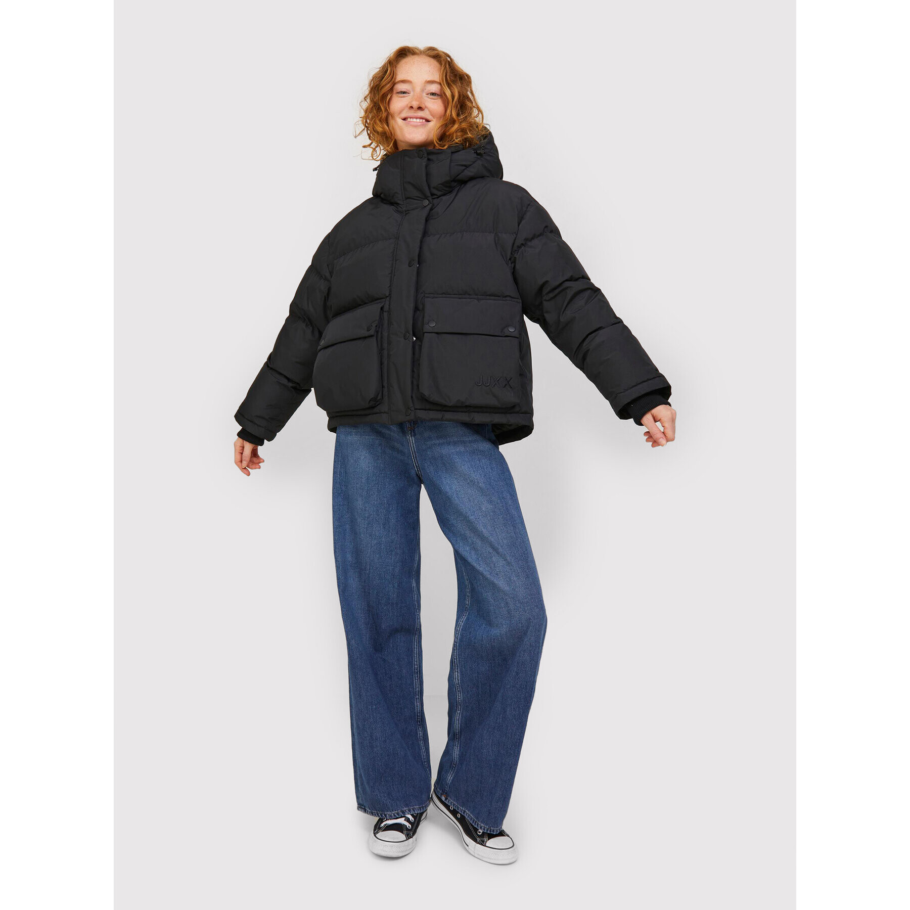 JJXX Пухено яке Birdie 12214745 Черен Regular Fit - Pepit.bg