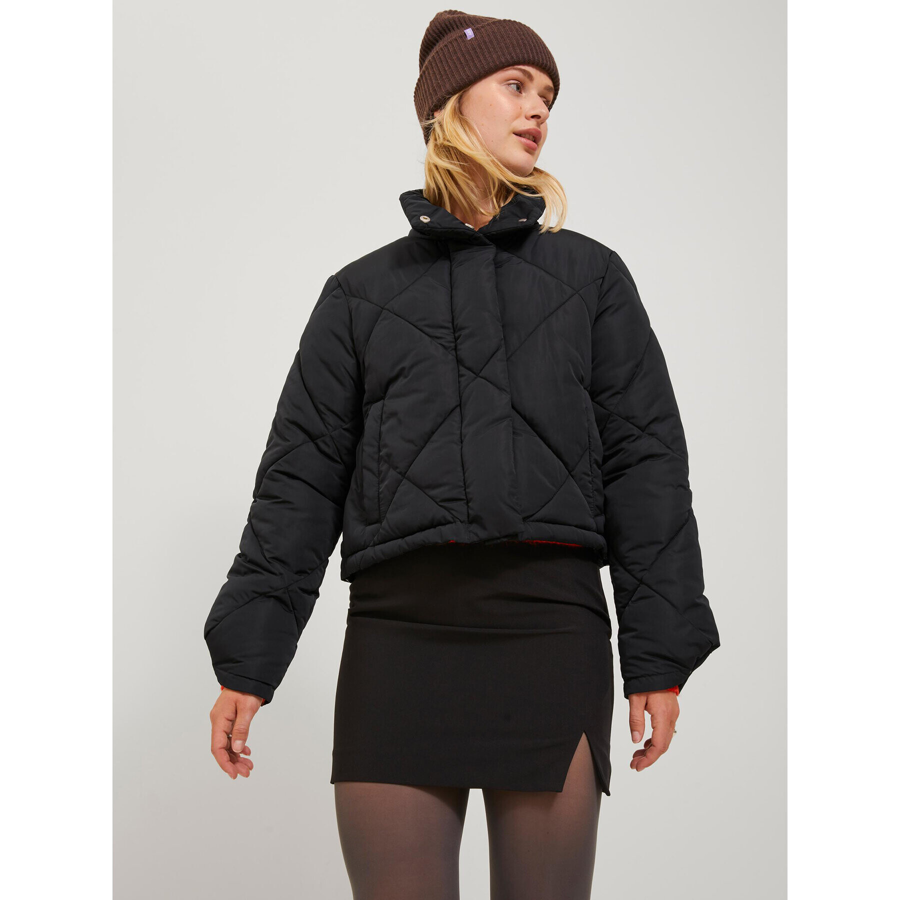 JJXX Пухено яке 12236457 Черен Regular Fit - Pepit.bg
