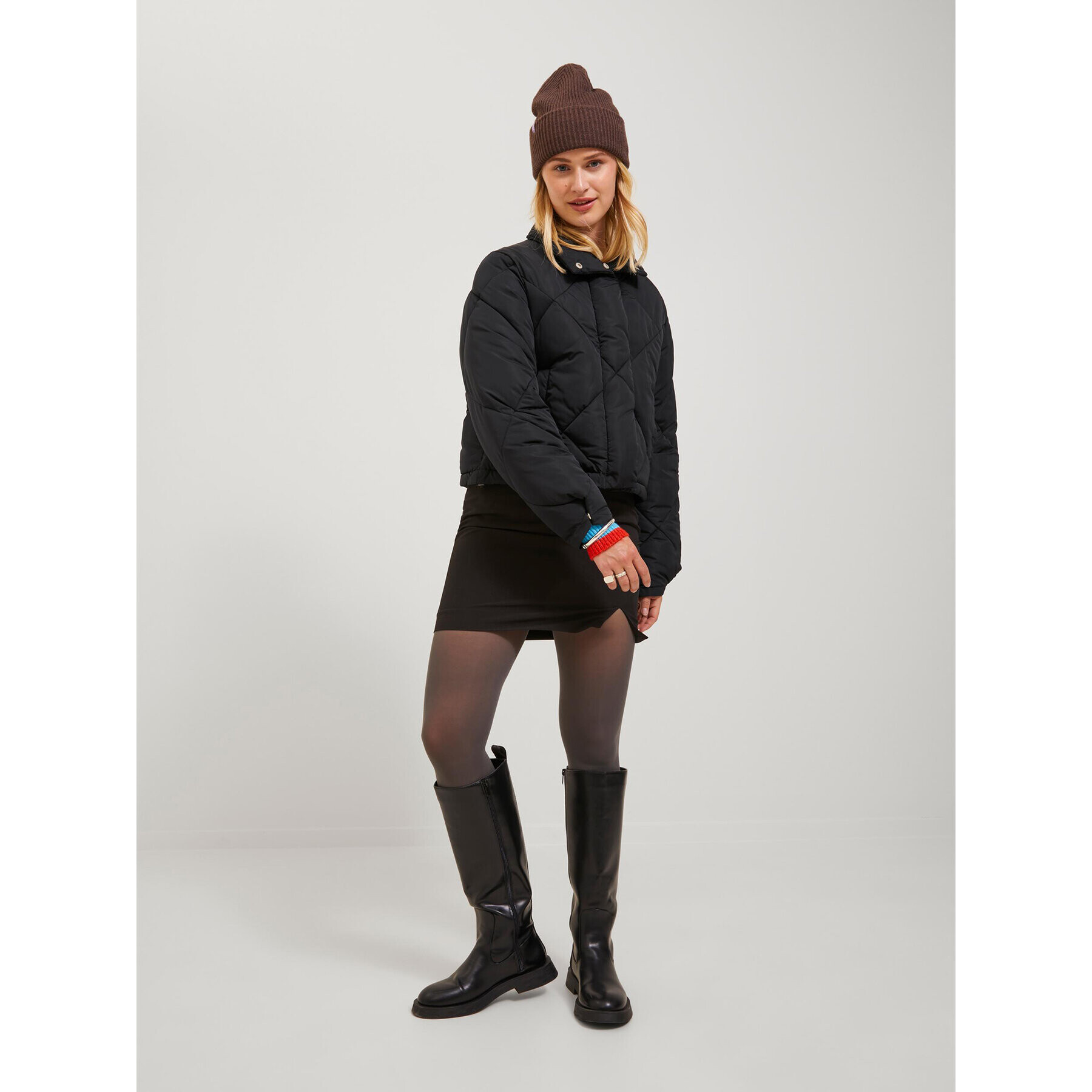 JJXX Пухено яке 12236457 Черен Regular Fit - Pepit.bg