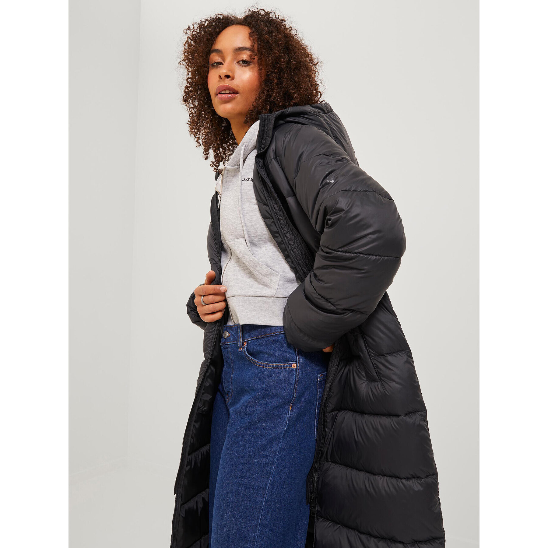 JJXX Пухено яке 12236524 Черен Regular Fit - Pepit.bg