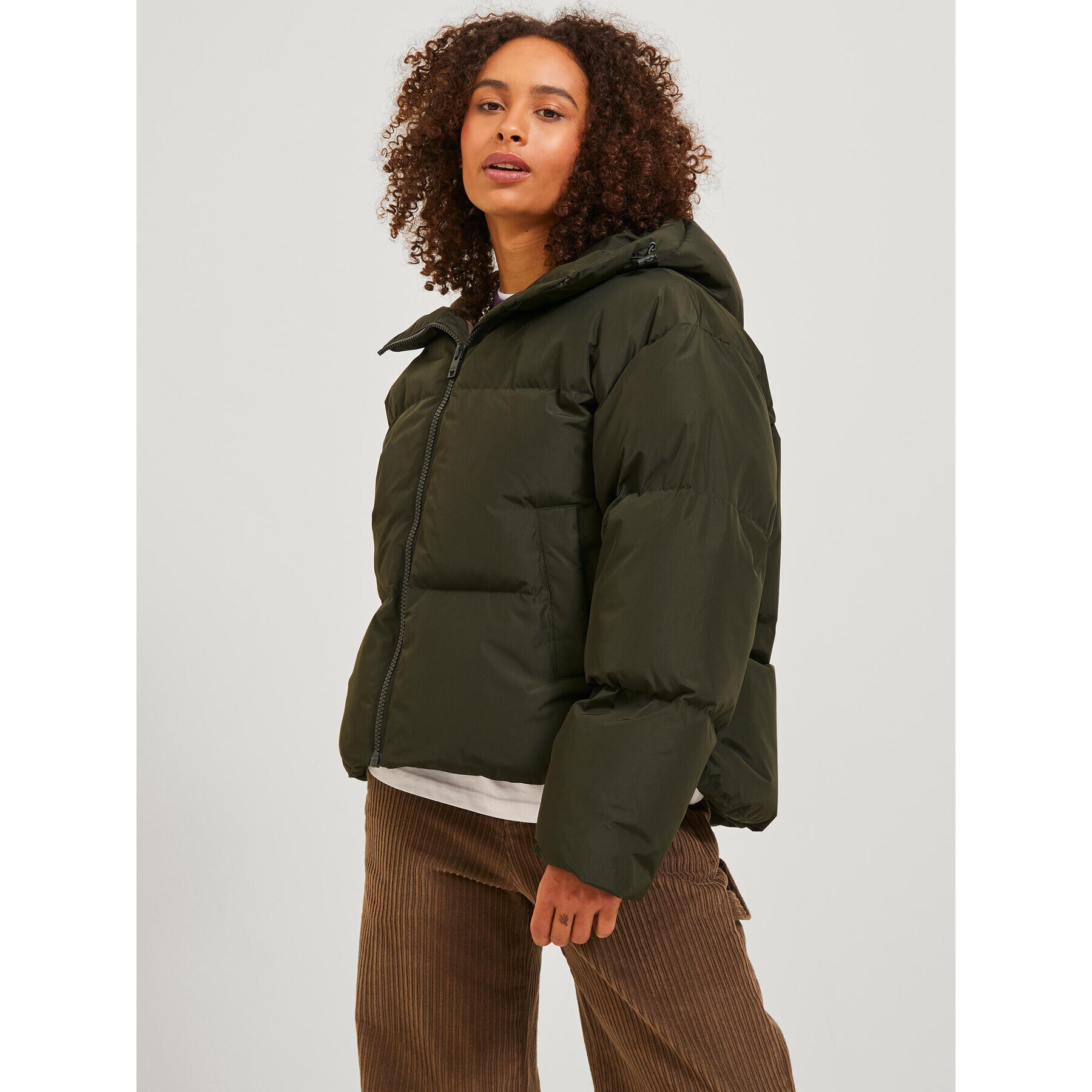 JJXX Пухено яке 12236528 Зелен Regular Fit - Pepit.bg