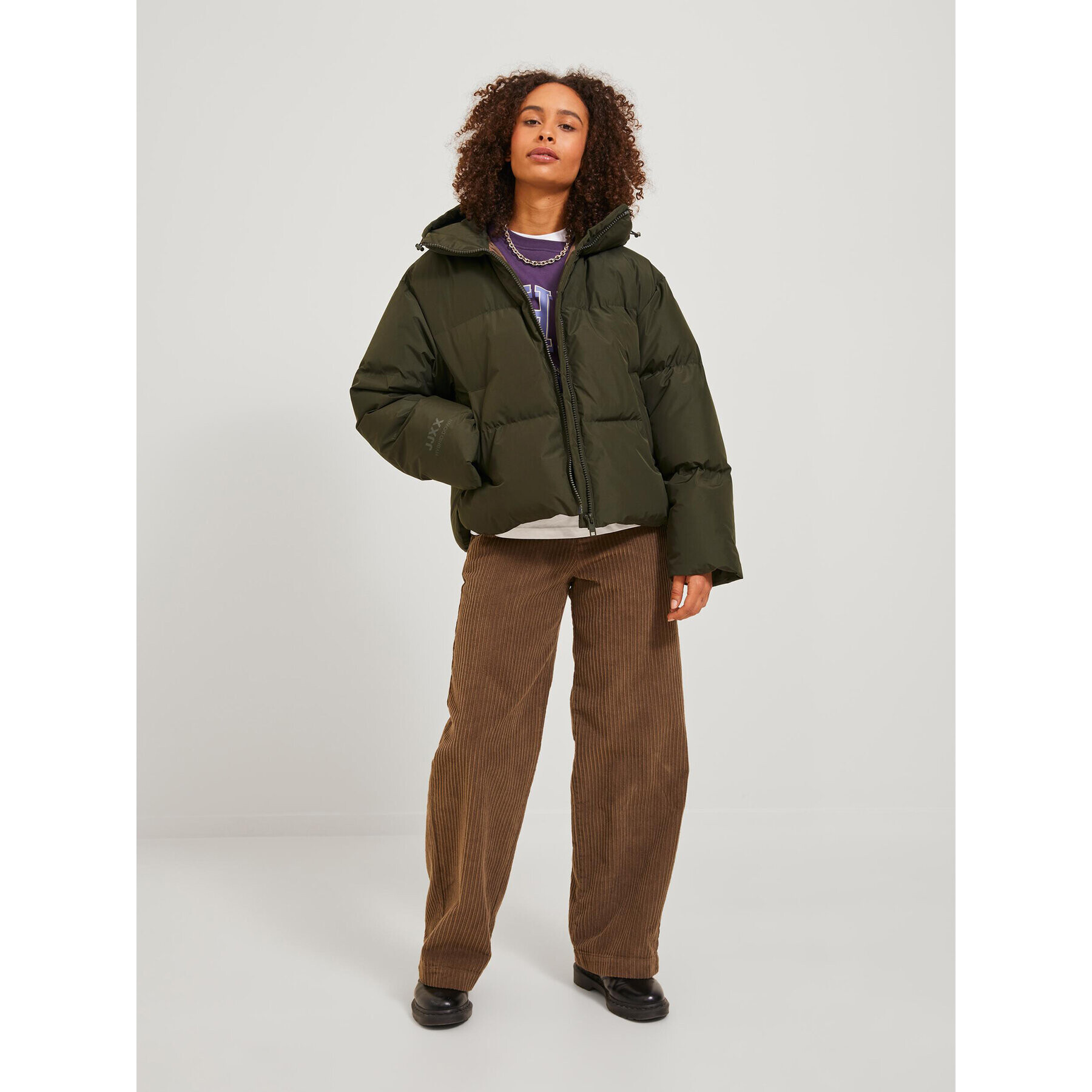 JJXX Пухено яке 12236528 Зелен Regular Fit - Pepit.bg