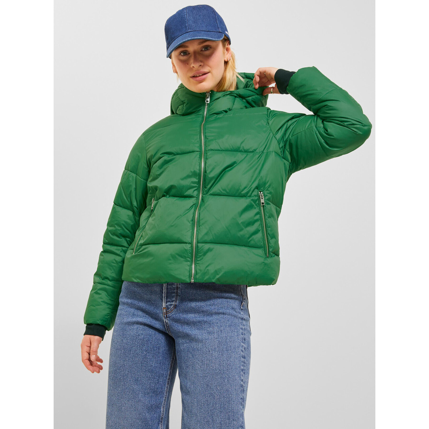 JJXX Пухено яке 12238268 Зелен Regular Fit - Pepit.bg