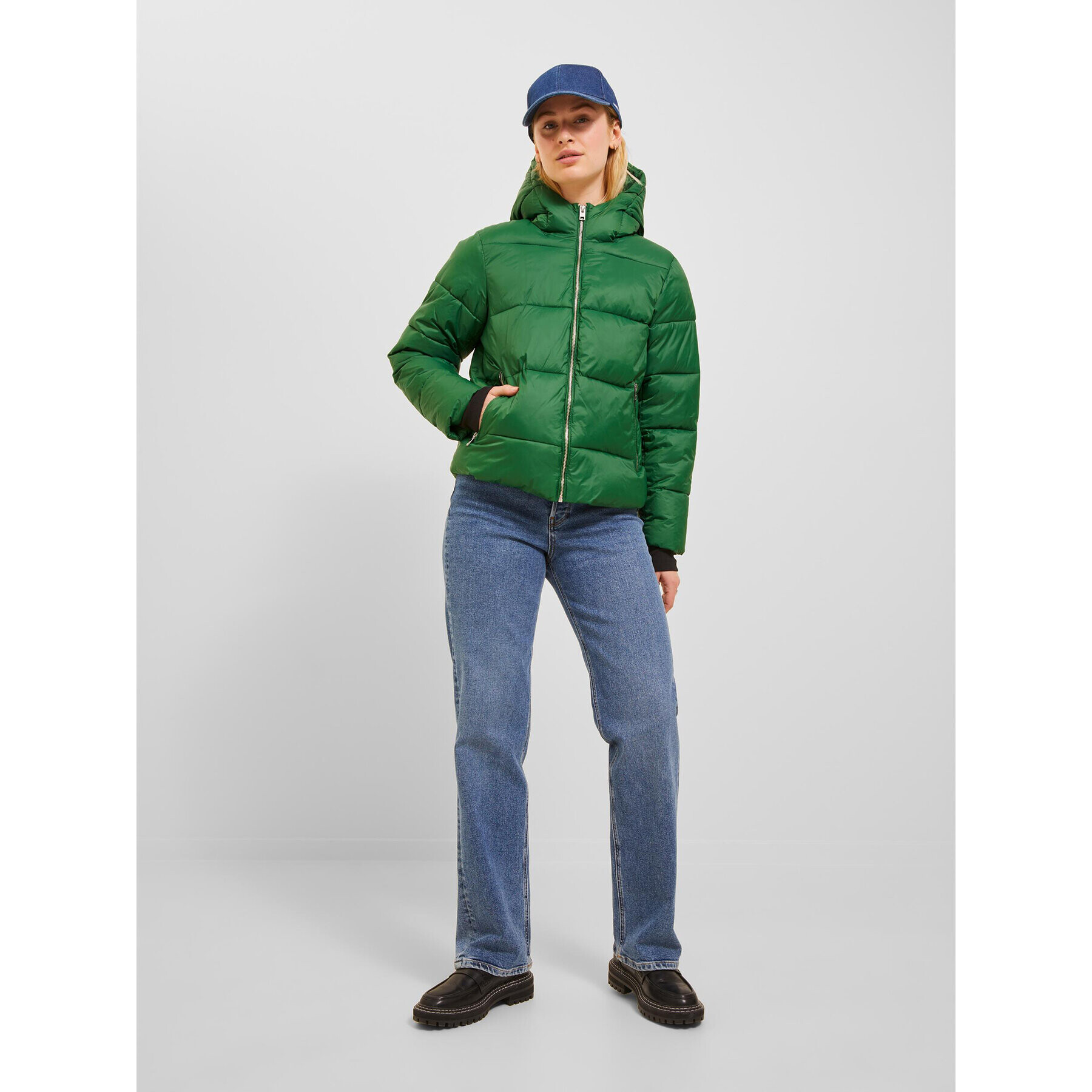 JJXX Пухено яке 12238268 Зелен Regular Fit - Pepit.bg