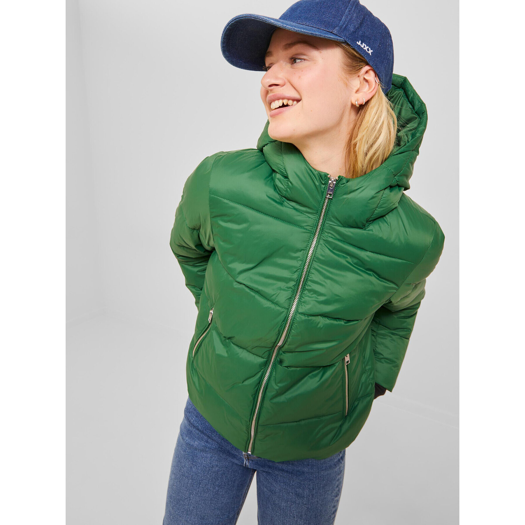JJXX Пухено яке 12238268 Зелен Regular Fit - Pepit.bg