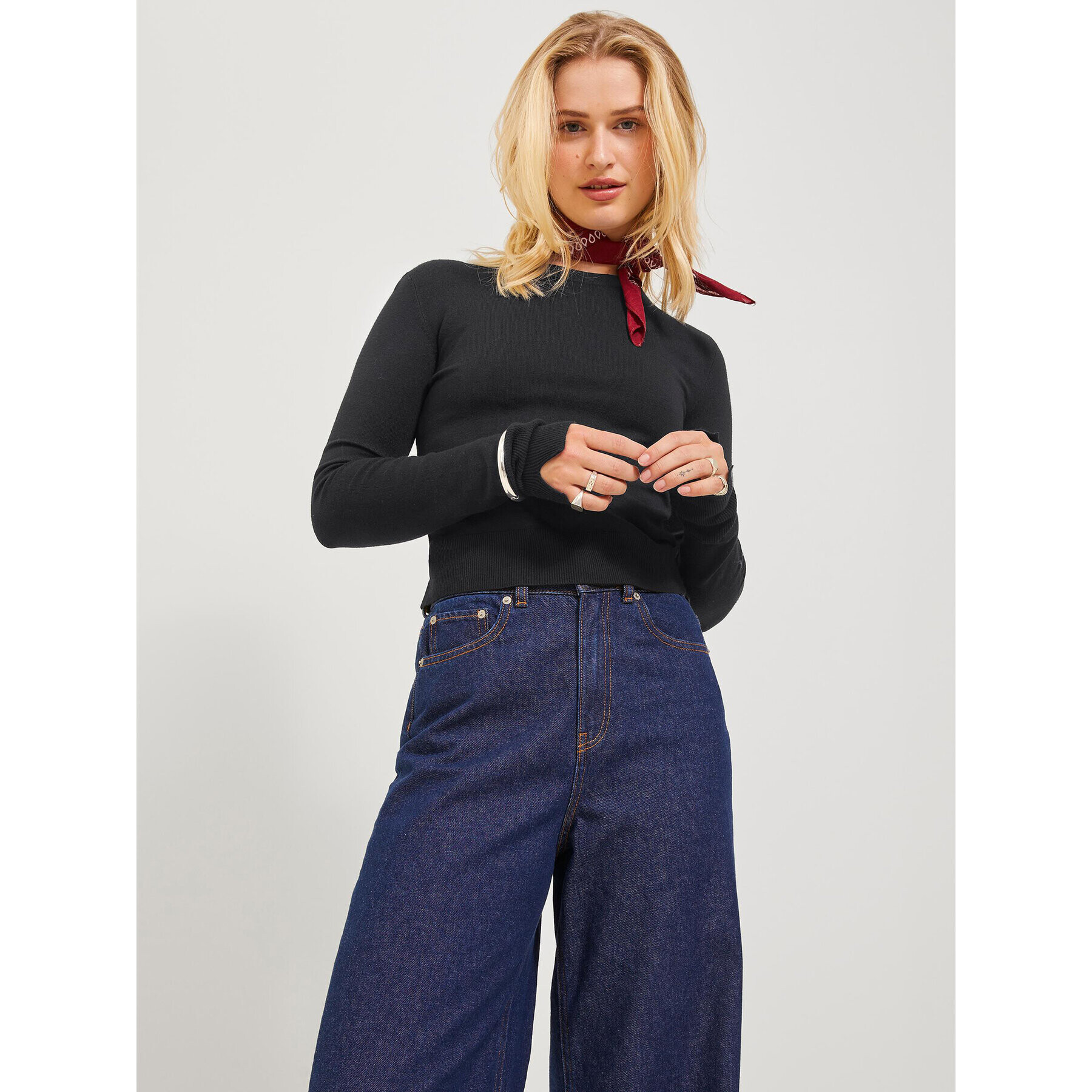JJXX Пуловер 12224416 Черен Slim Fit - Pepit.bg