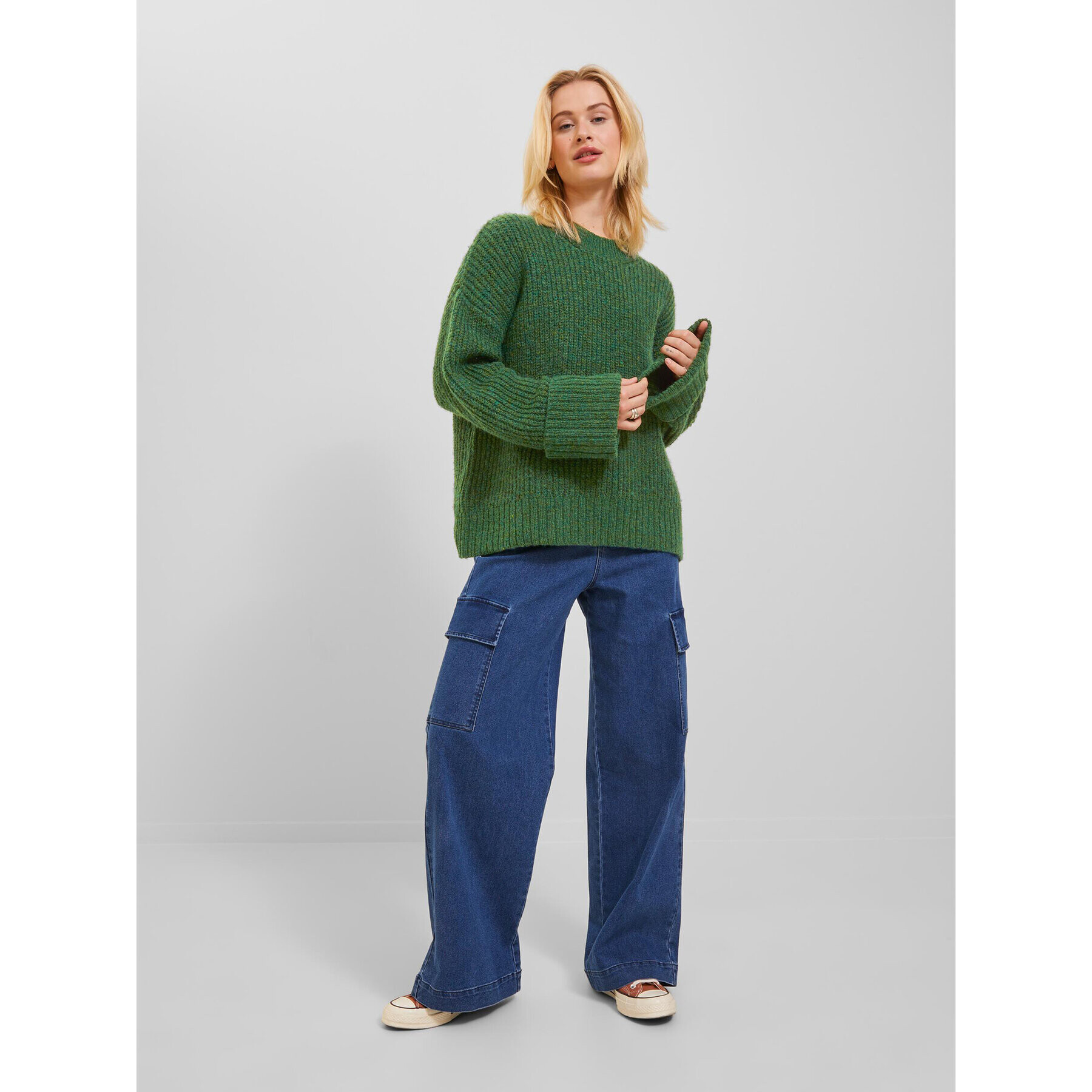 JJXX Пуловер 12245453 Зелен Relaxed Fit - Pepit.bg