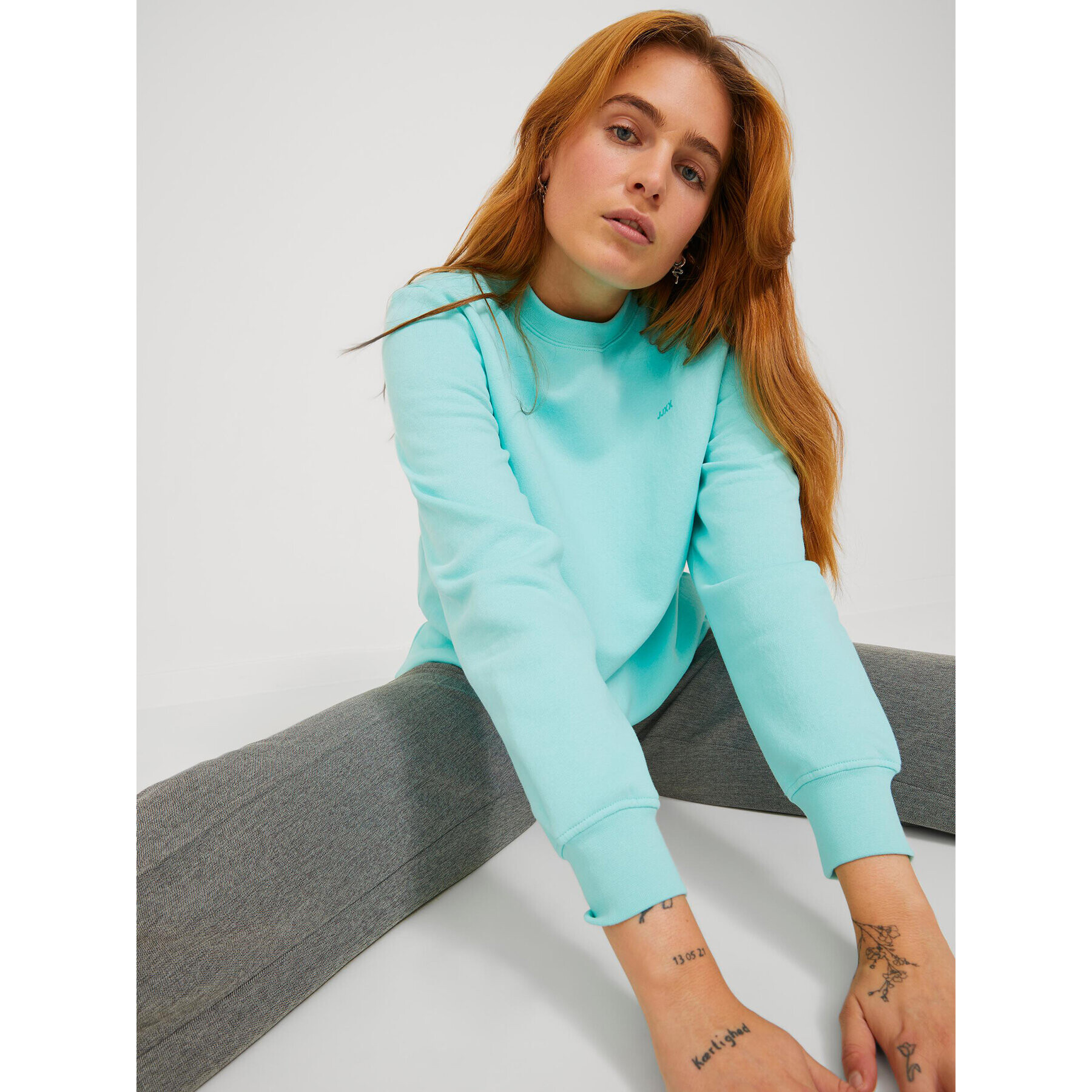 JJXX Суитшърт Abbie 12223962 Зелен Regular Fit - Pepit.bg