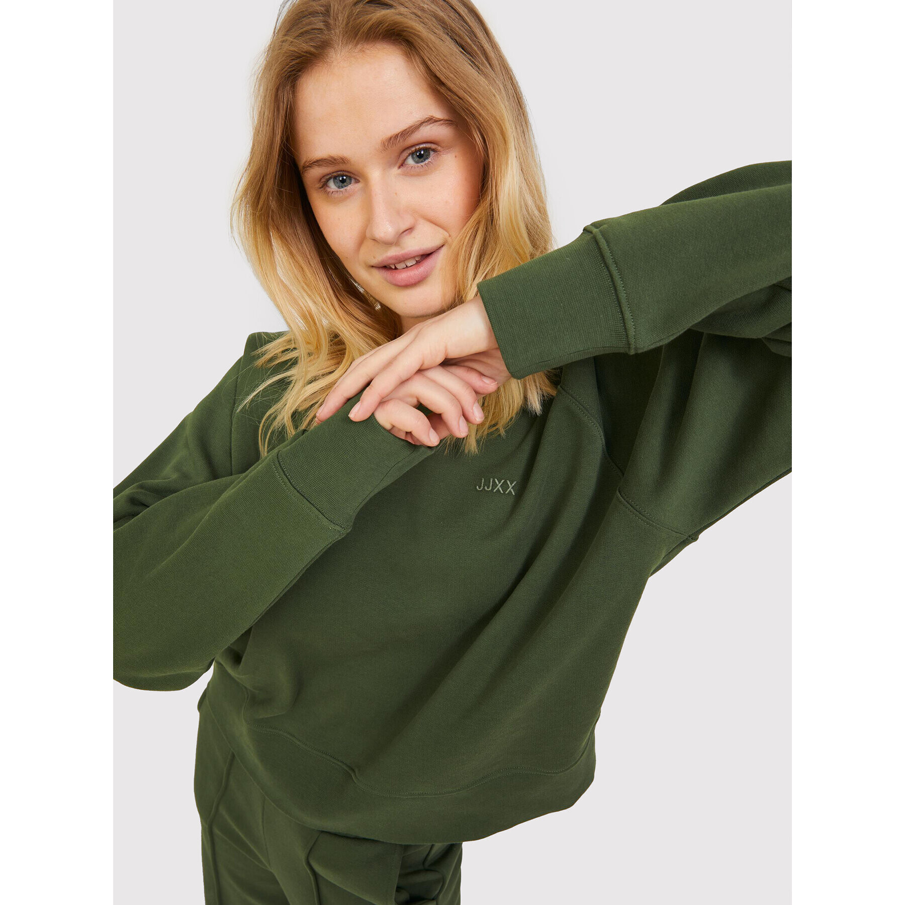 JJXX Суитшърт Caitlyn 12200380 Зелен Oversize - Pepit.bg