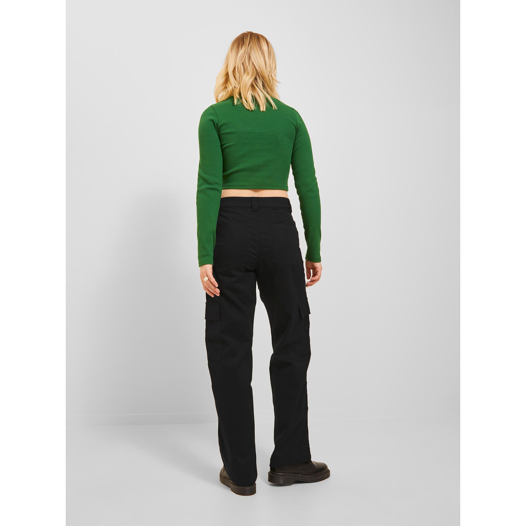 JJXX Текстилни панталони 12236946 Черен Regular Fit - Pepit.bg