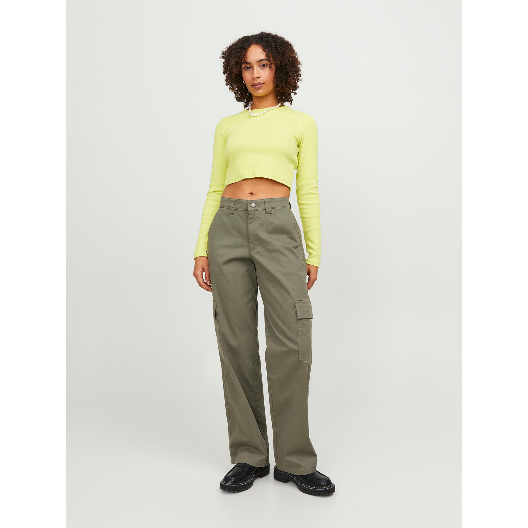 JJXX Текстилни панталони 12236946 Зелен Regular Fit - Pepit.bg