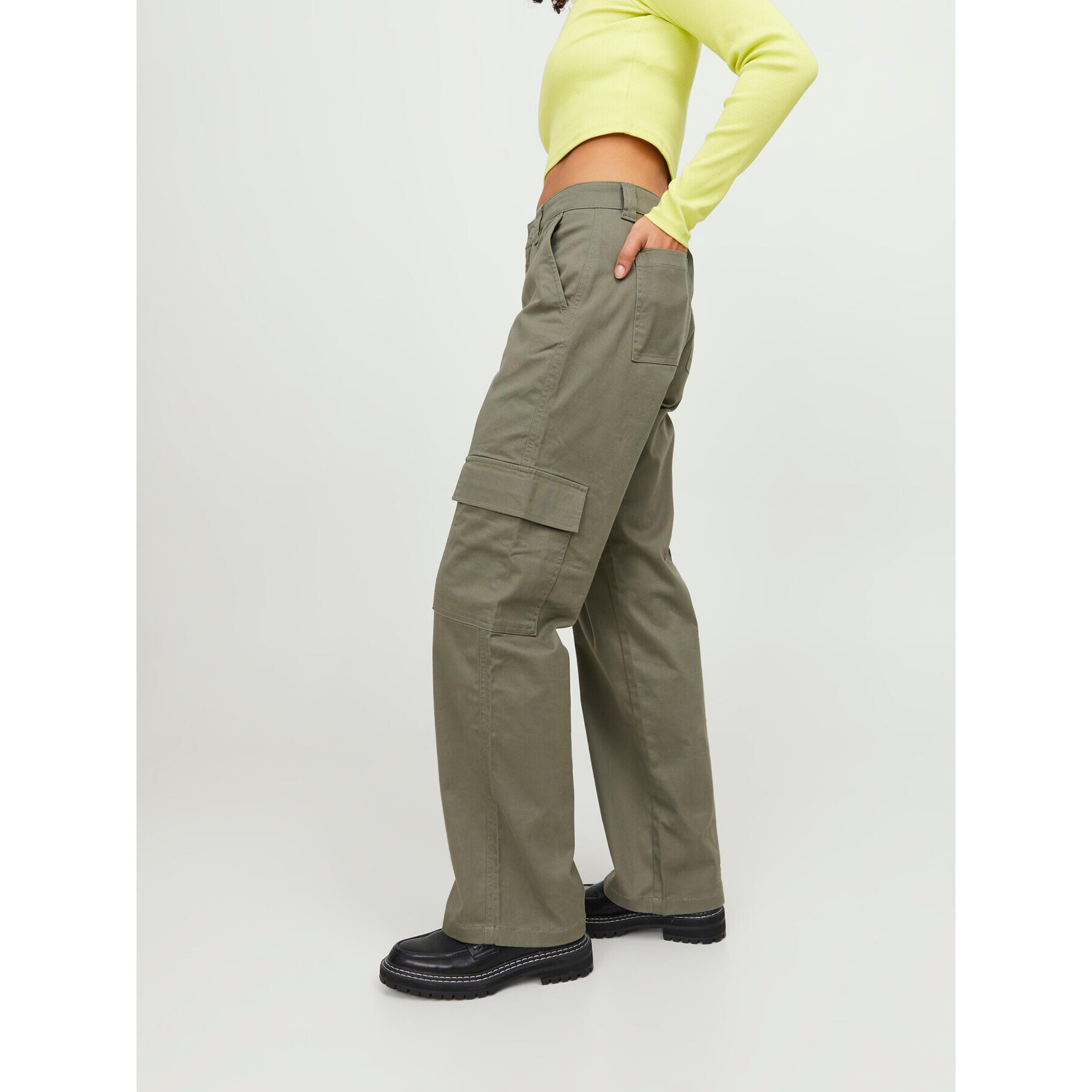 JJXX Текстилни панталони 12236946 Зелен Regular Fit - Pepit.bg