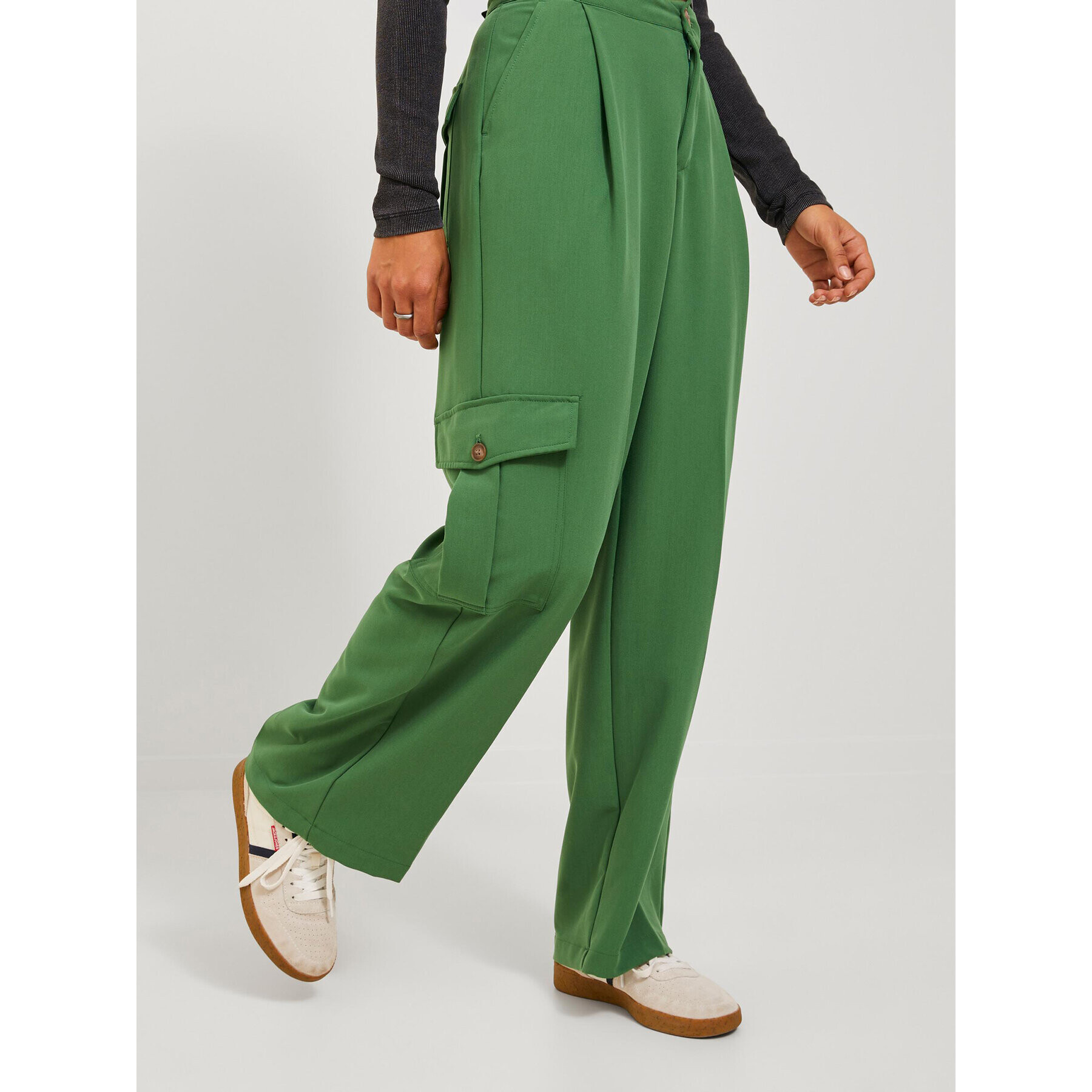 JJXX Текстилни панталони 12238354 Зелен Regular Fit - Pepit.bg