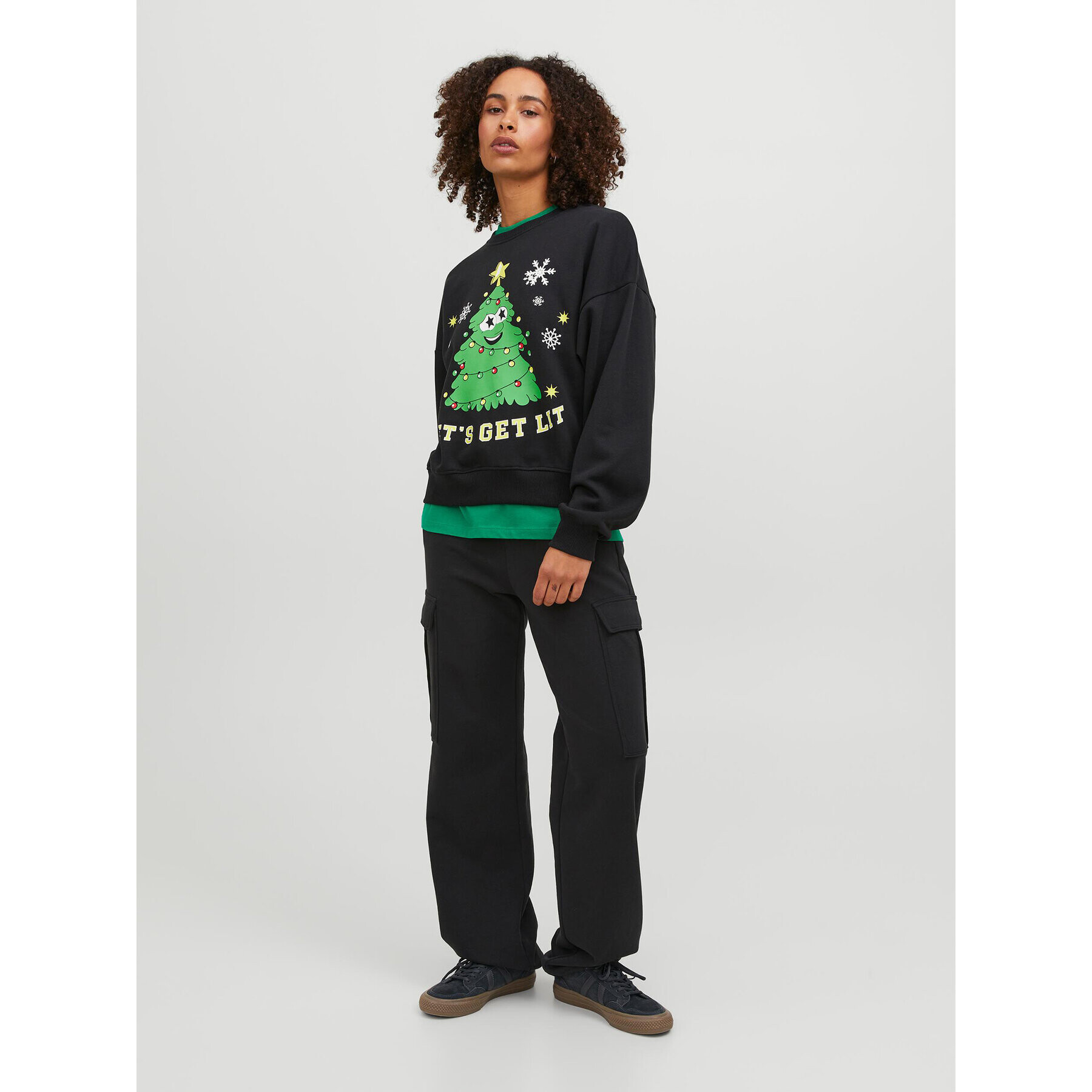JJXX Текстилни панталони Sofia 12245779 Черен Relaxed Fit - Pepit.bg
