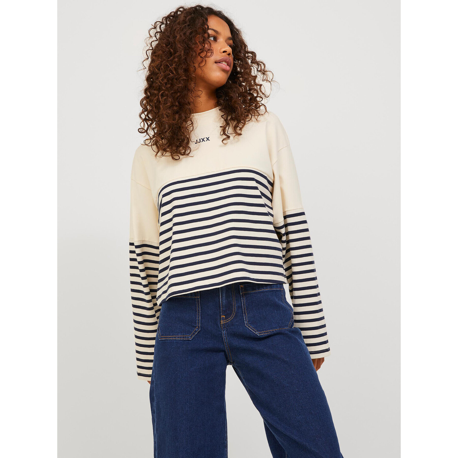 JJXX Тишърт 12227953 Бежов Loose Fit - Pepit.bg