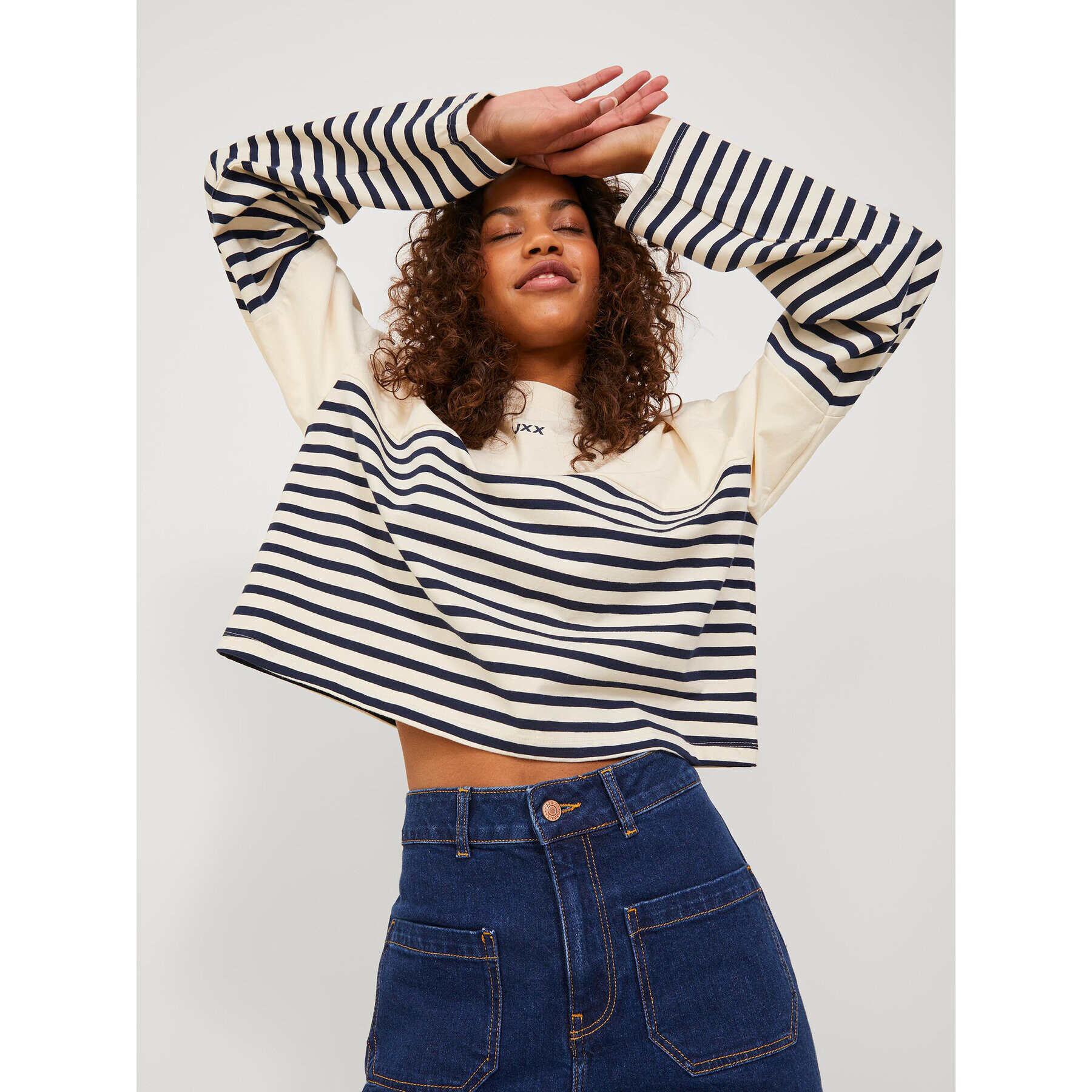 JJXX Тишърт 12227953 Бежов Loose Fit - Pepit.bg