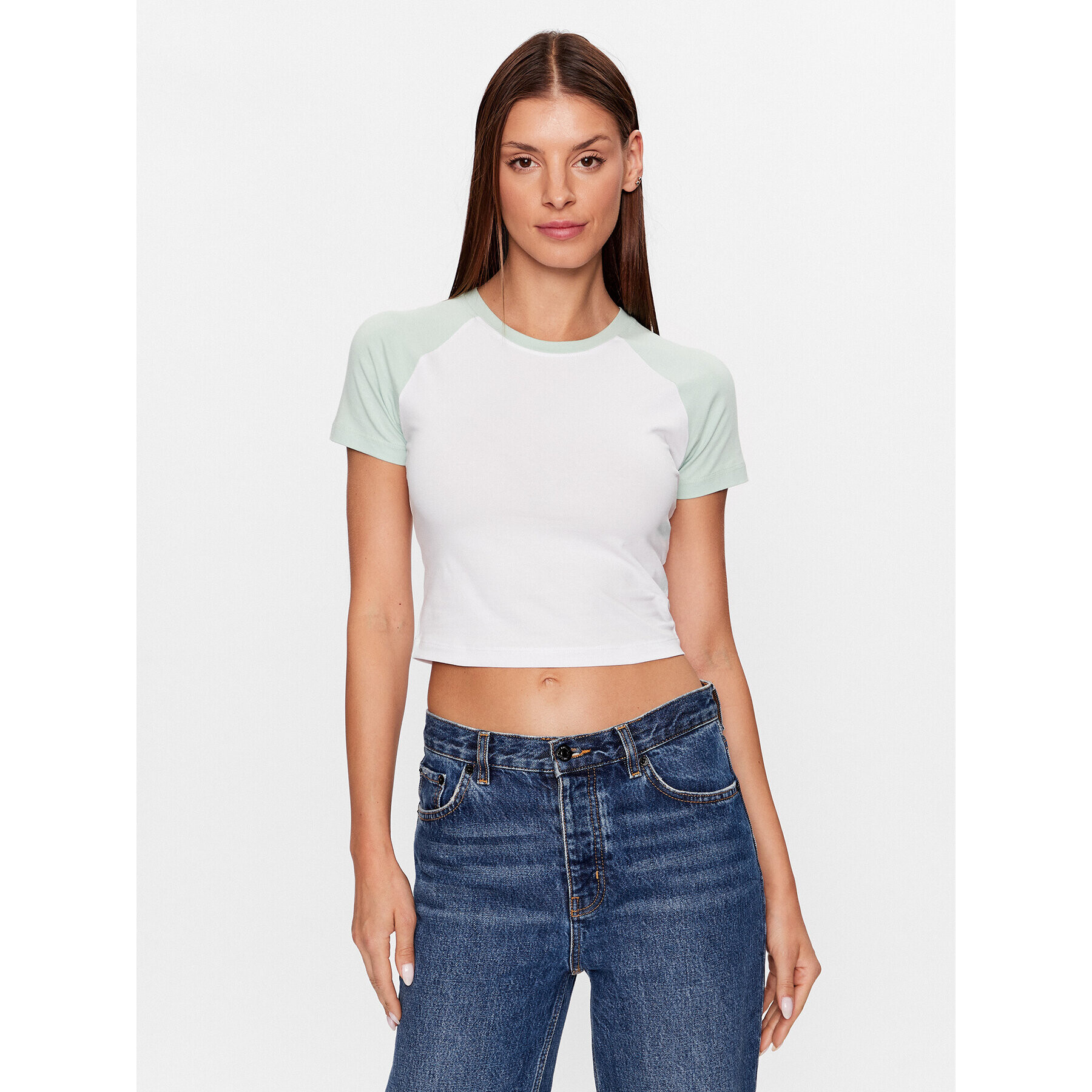 JJXX Тишърт 12233468 Бял Stretch Fit - Pepit.bg