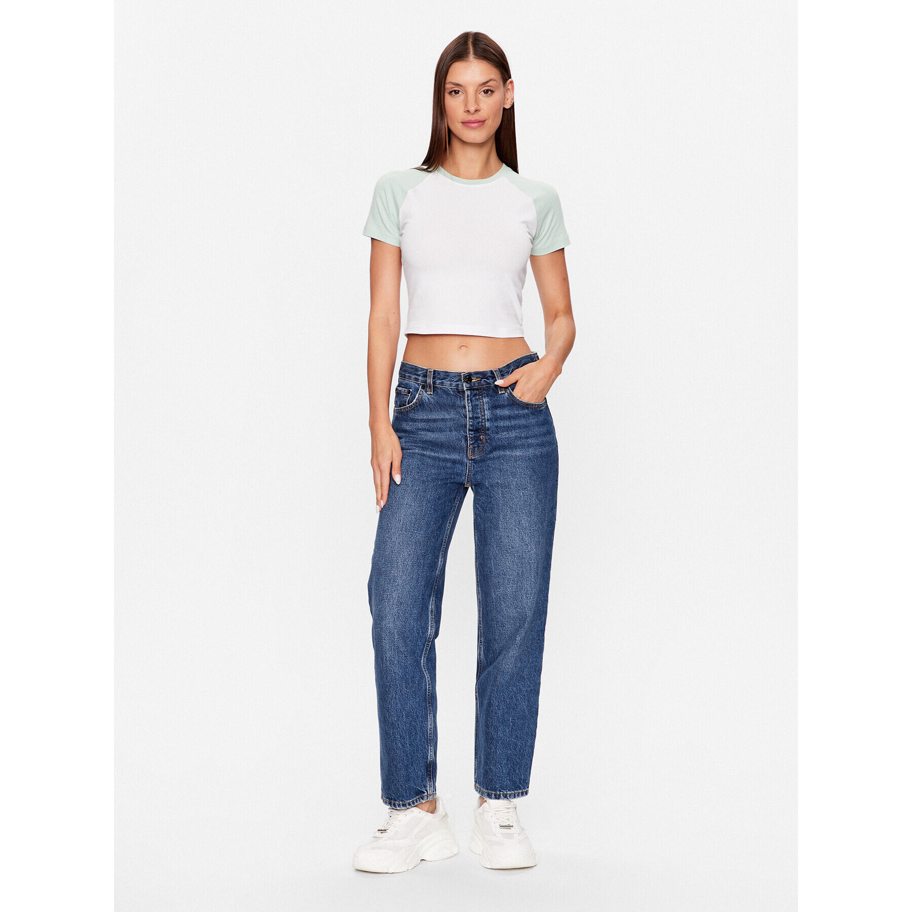 JJXX Тишърт 12233468 Бял Stretch Fit - Pepit.bg
