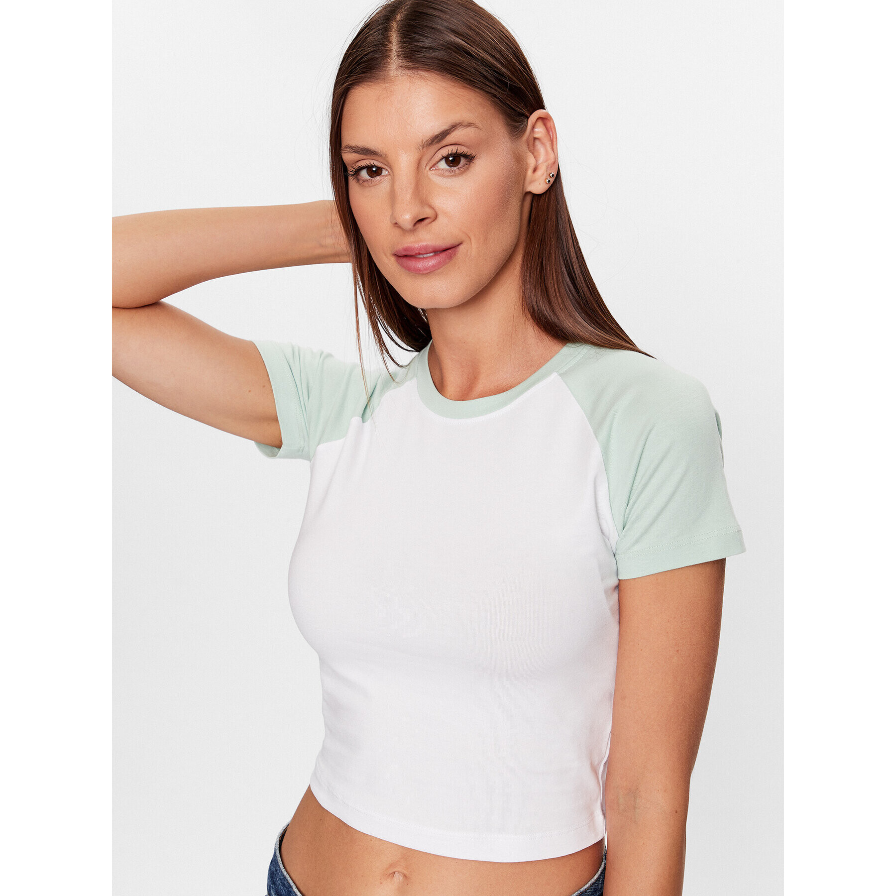 JJXX Тишърт 12233468 Бял Stretch Fit - Pepit.bg