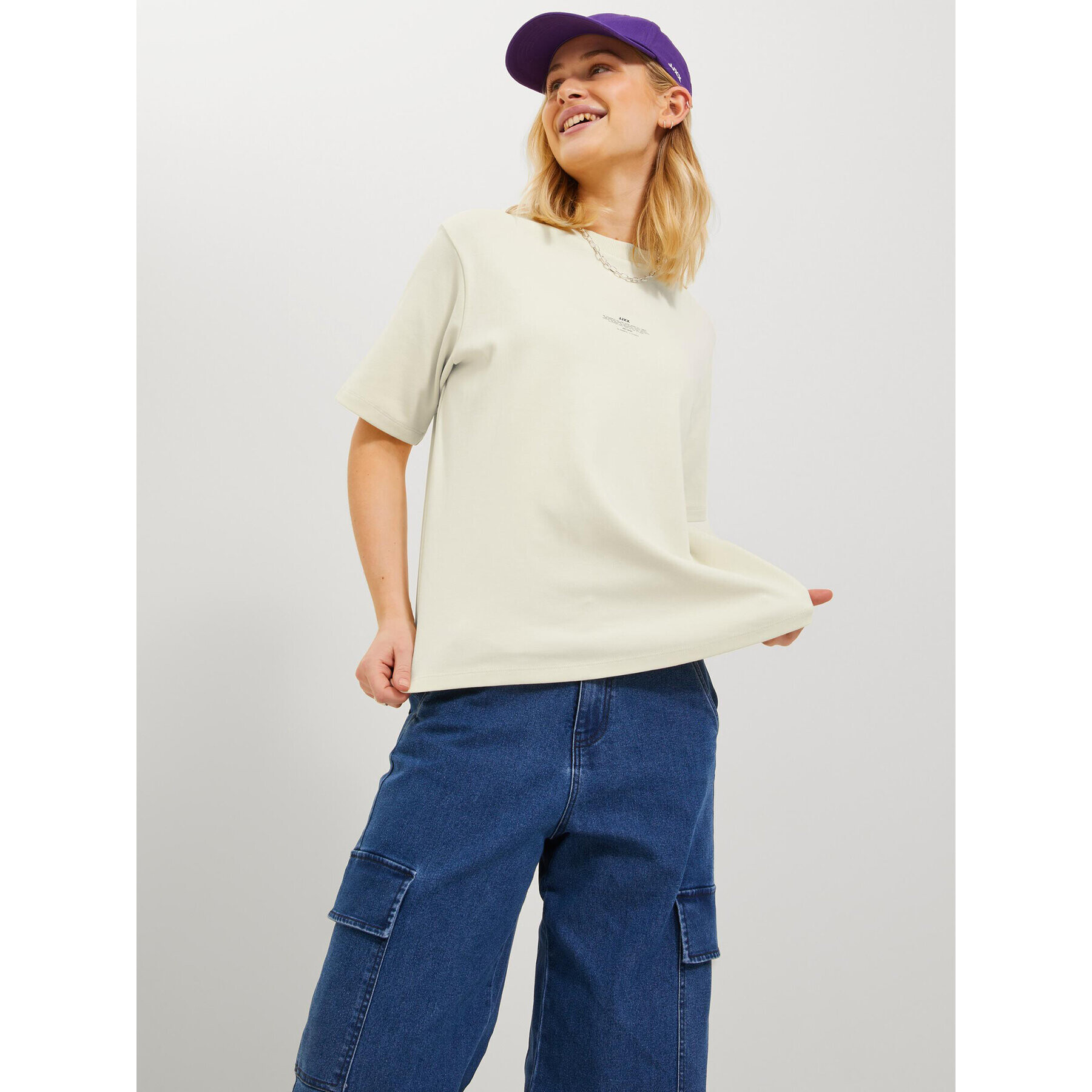 JJXX Тишърт 12241203 Екрю Loose Fit - Pepit.bg