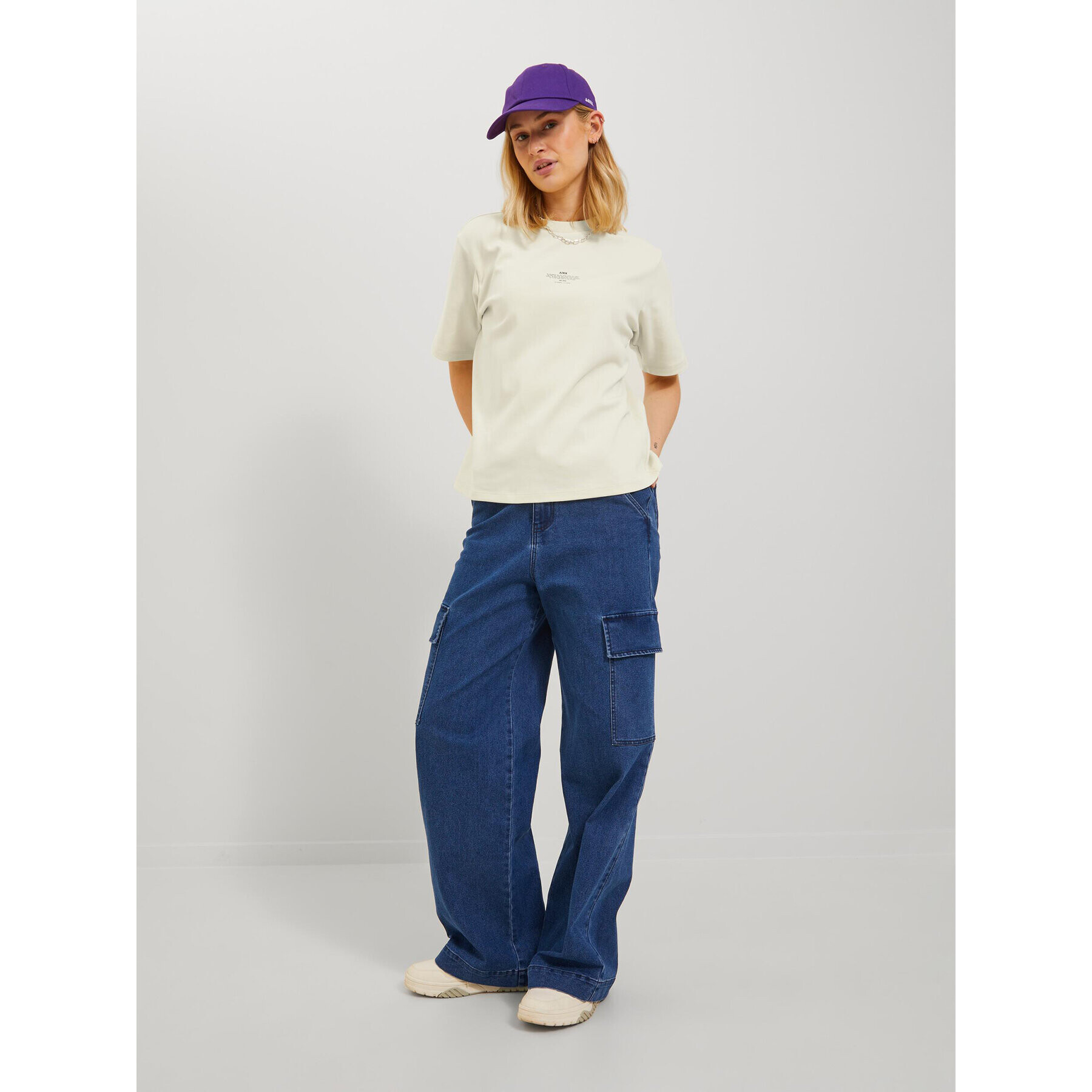 JJXX Тишърт 12241203 Екрю Loose Fit - Pepit.bg