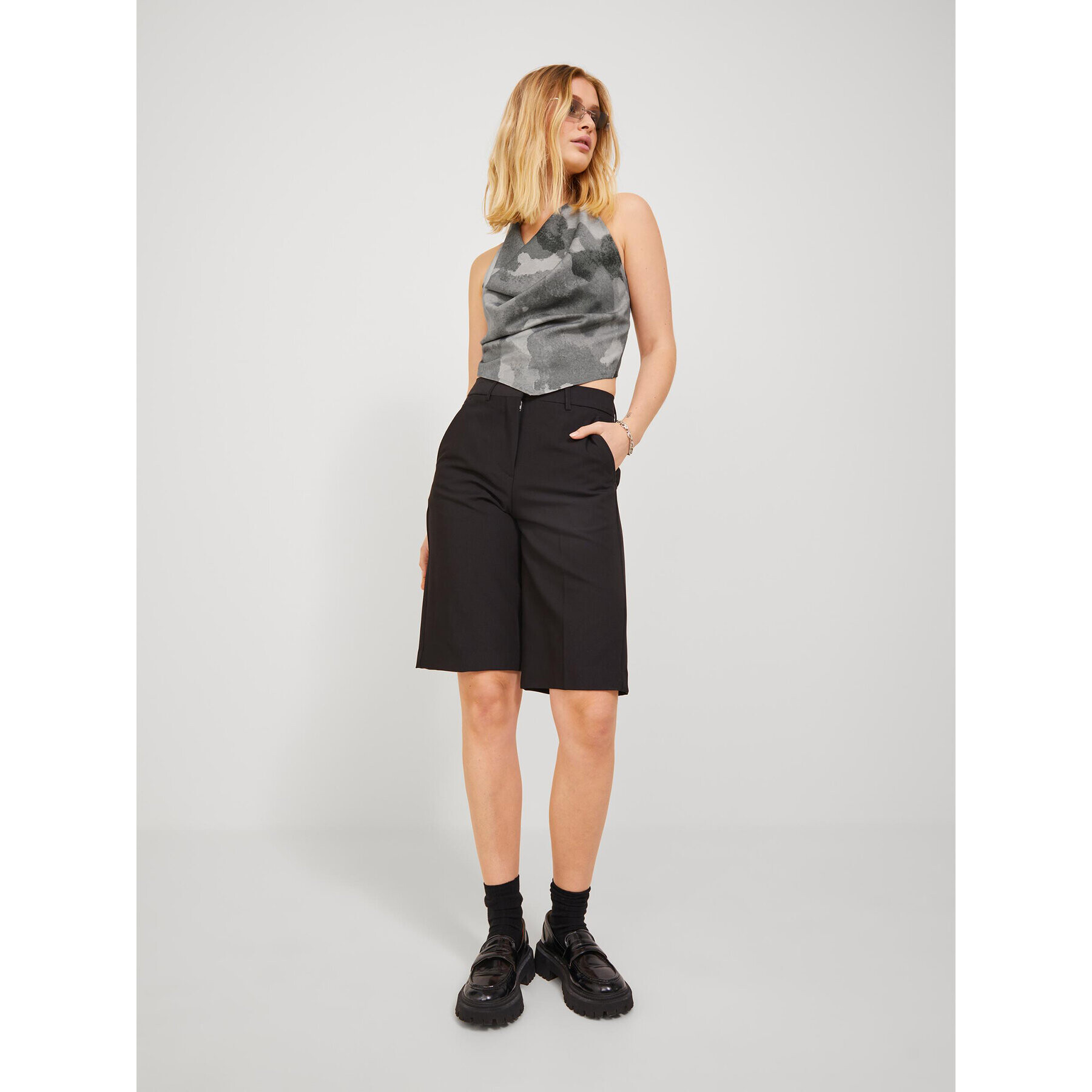 JJXX топ 12221687 Сив Cropped Fit - Pepit.bg