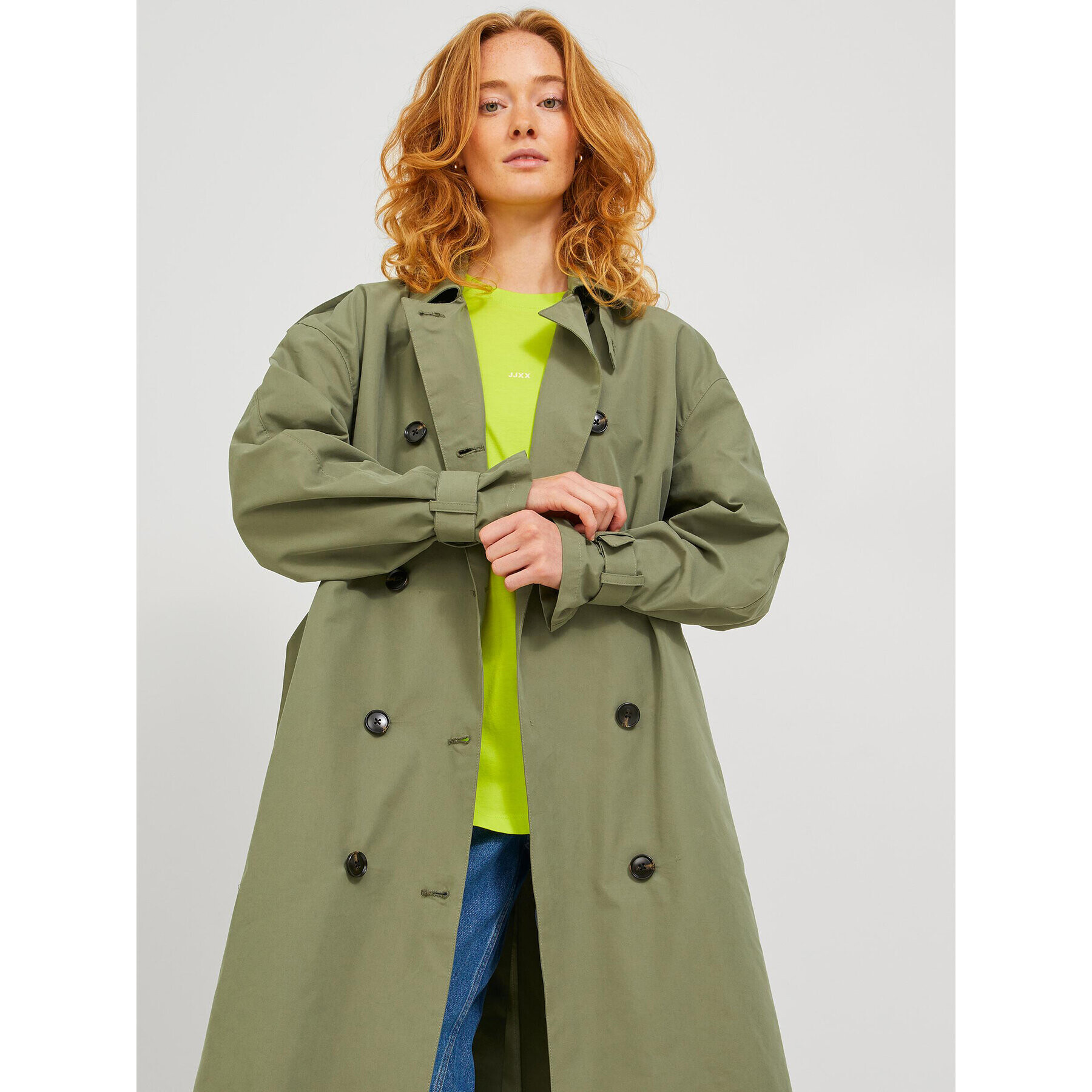 JJXX Тренч Choice 12201653 Зелен Regular Fit - Pepit.bg