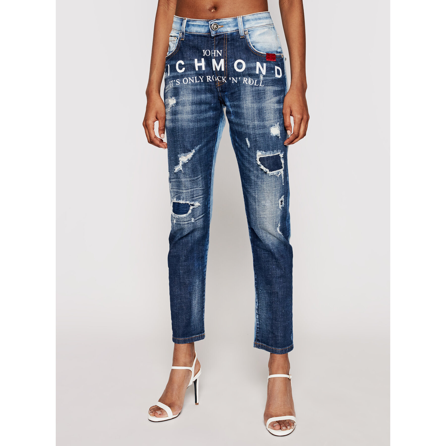 John Richmond Дънки Bensin RWP21076JE Син Boyfriend Fit - Pepit.bg