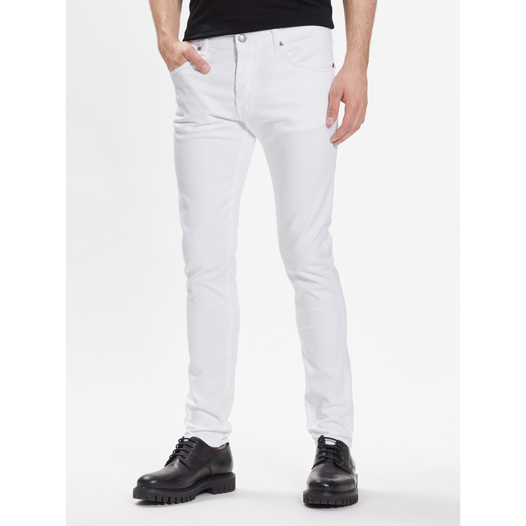 John Richmond Дънки RMP23078JE Бял Straight Fit - Pepit.bg