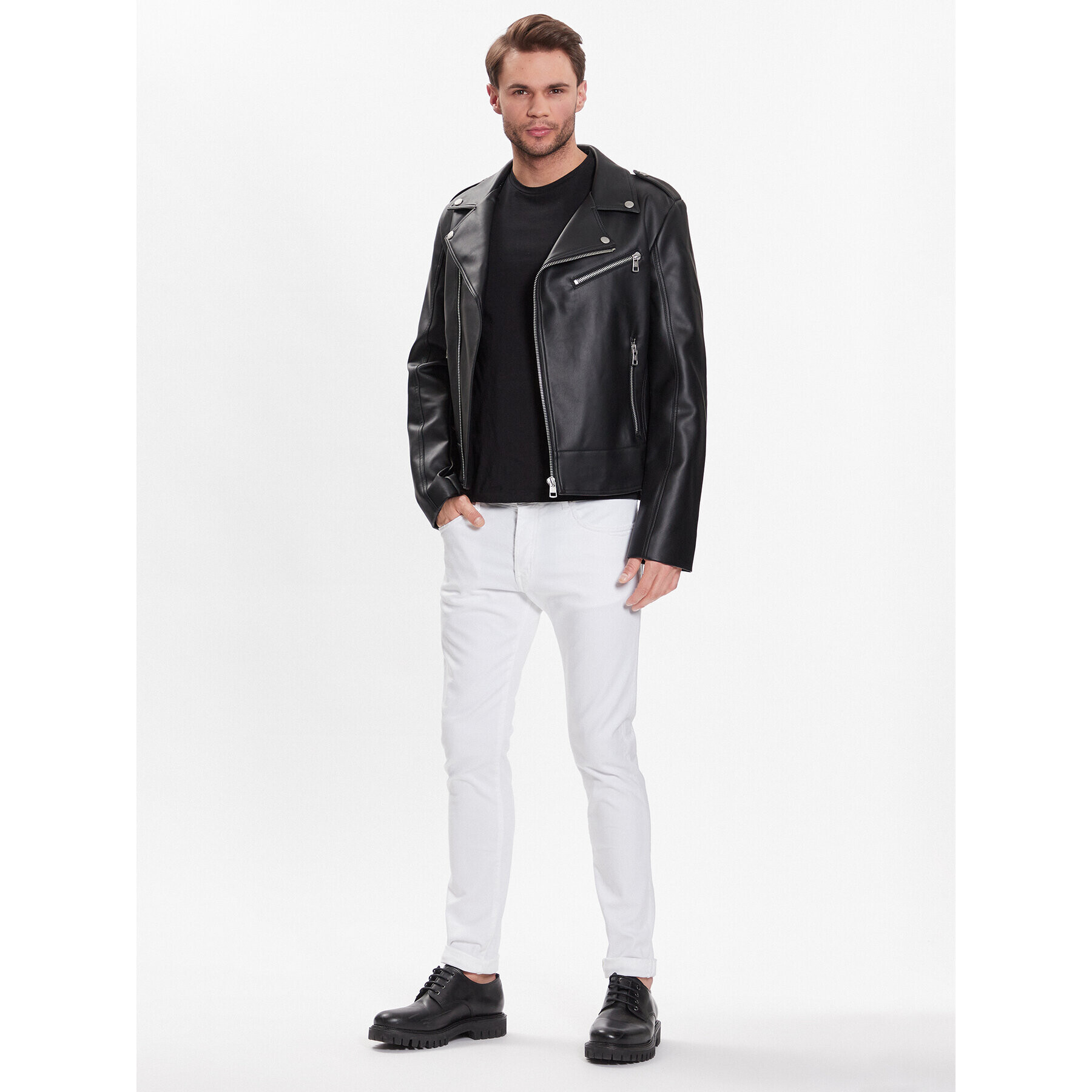 John Richmond Дънки RMP23078JE Бял Straight Fit - Pepit.bg