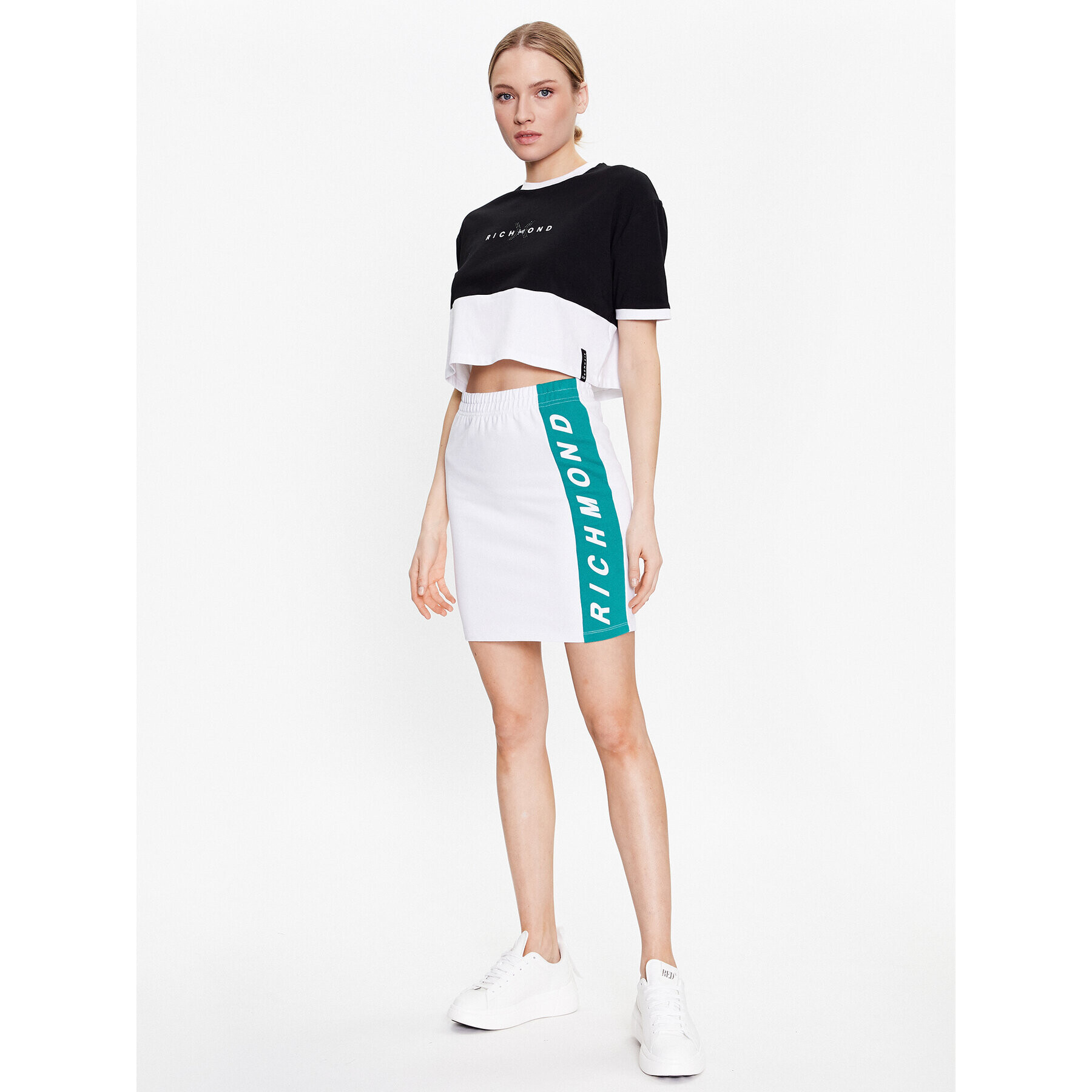 John Richmond Мини пола UWP23075GO Бял Modern Fit - Pepit.bg