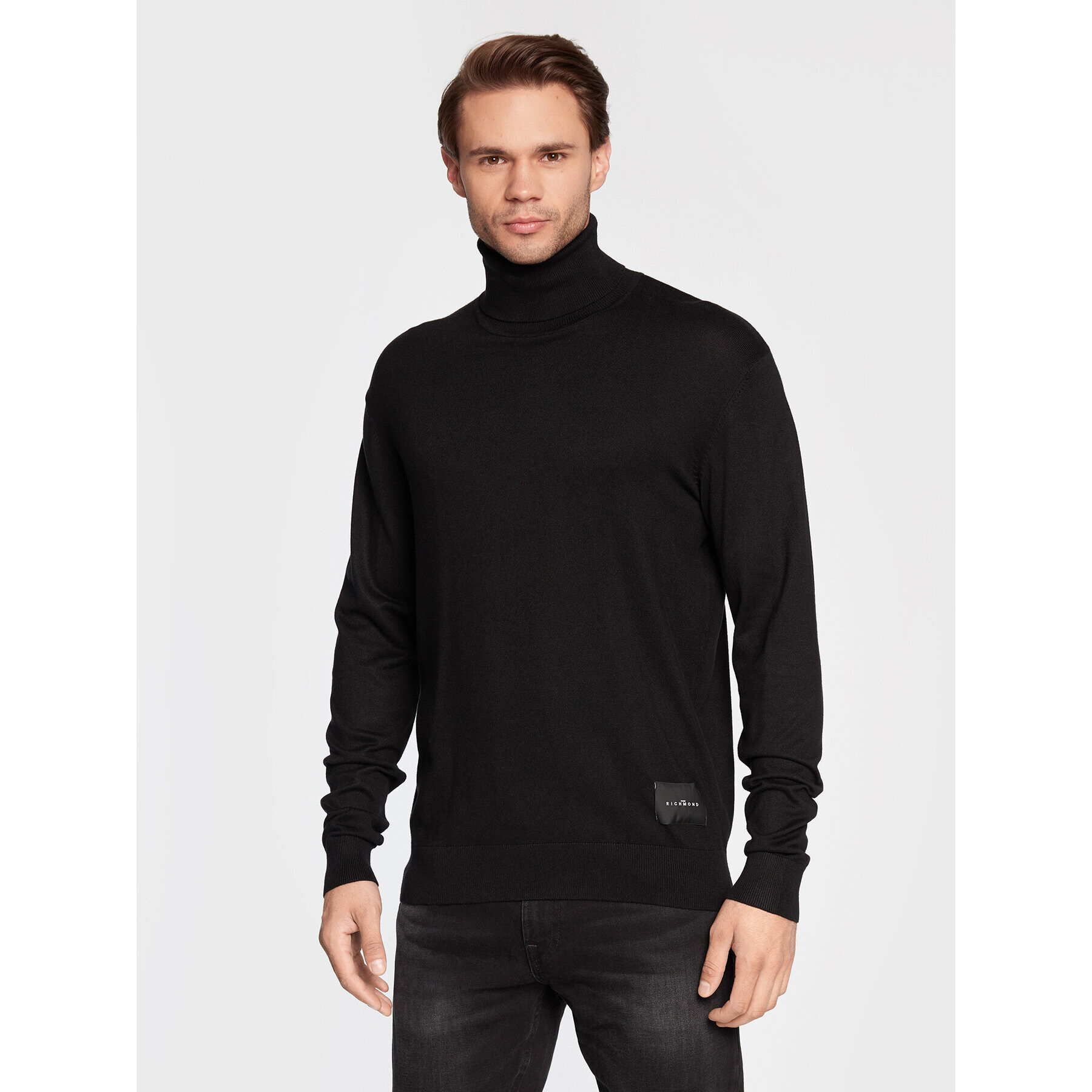 John Richmond Поло RMA22216LU Черен Slim Fit - Pepit.bg