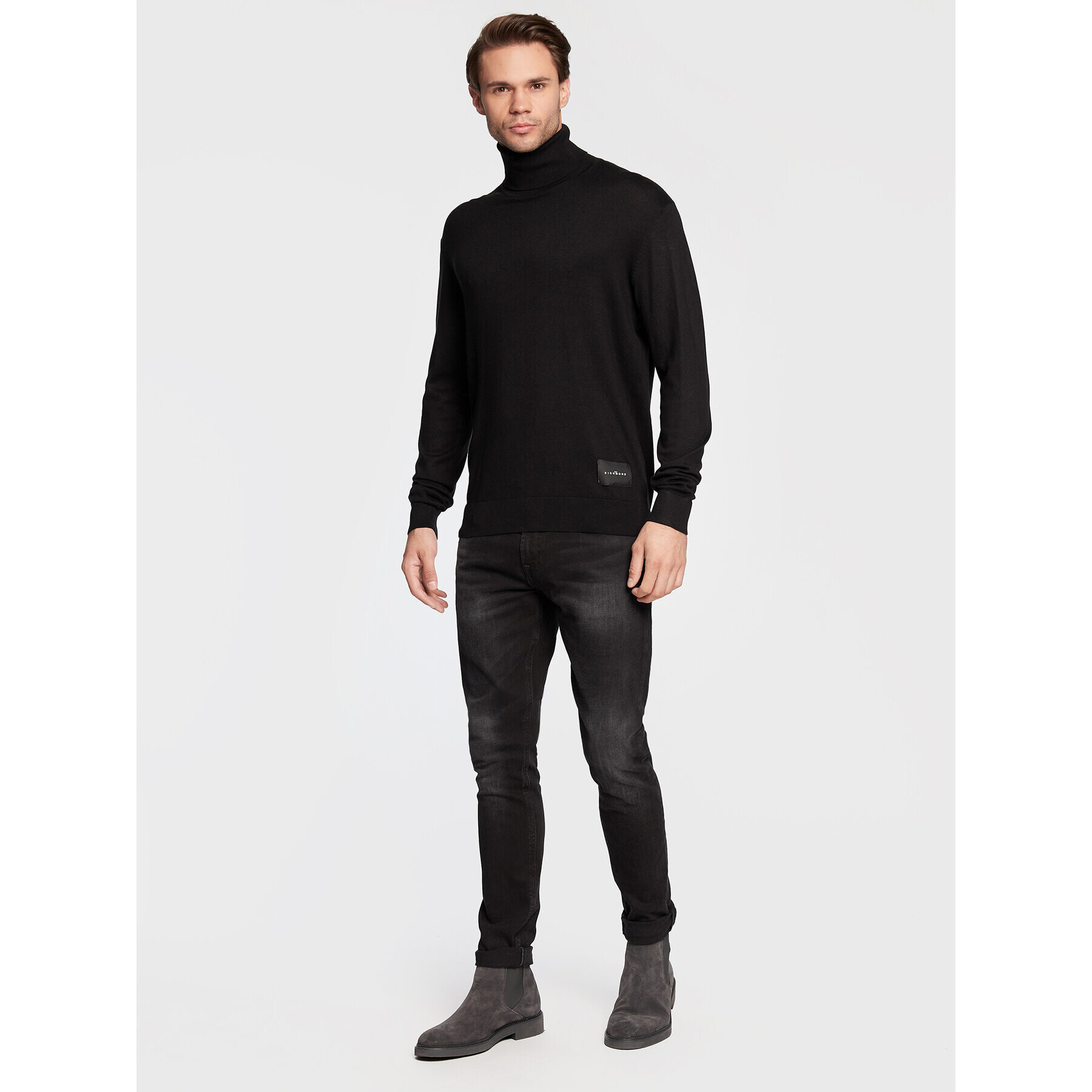 John Richmond Поло RMA22216LU Черен Slim Fit - Pepit.bg