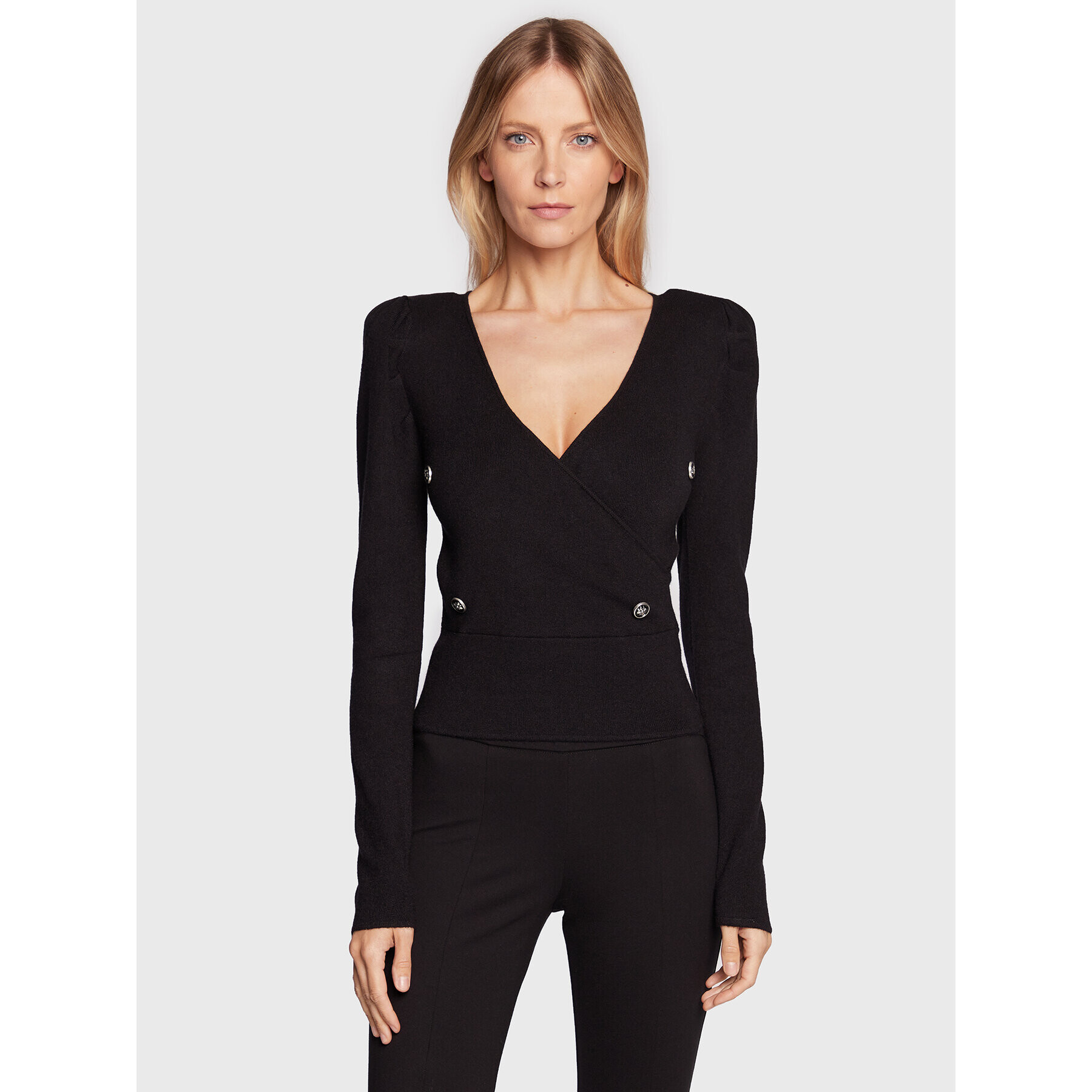 John Richmond Пуловер RWA22335MA Черен Slim Fit - Pepit.bg