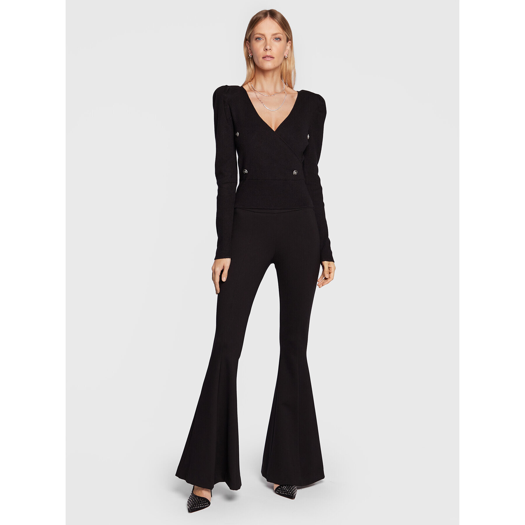 John Richmond Пуловер RWA22335MA Черен Slim Fit - Pepit.bg