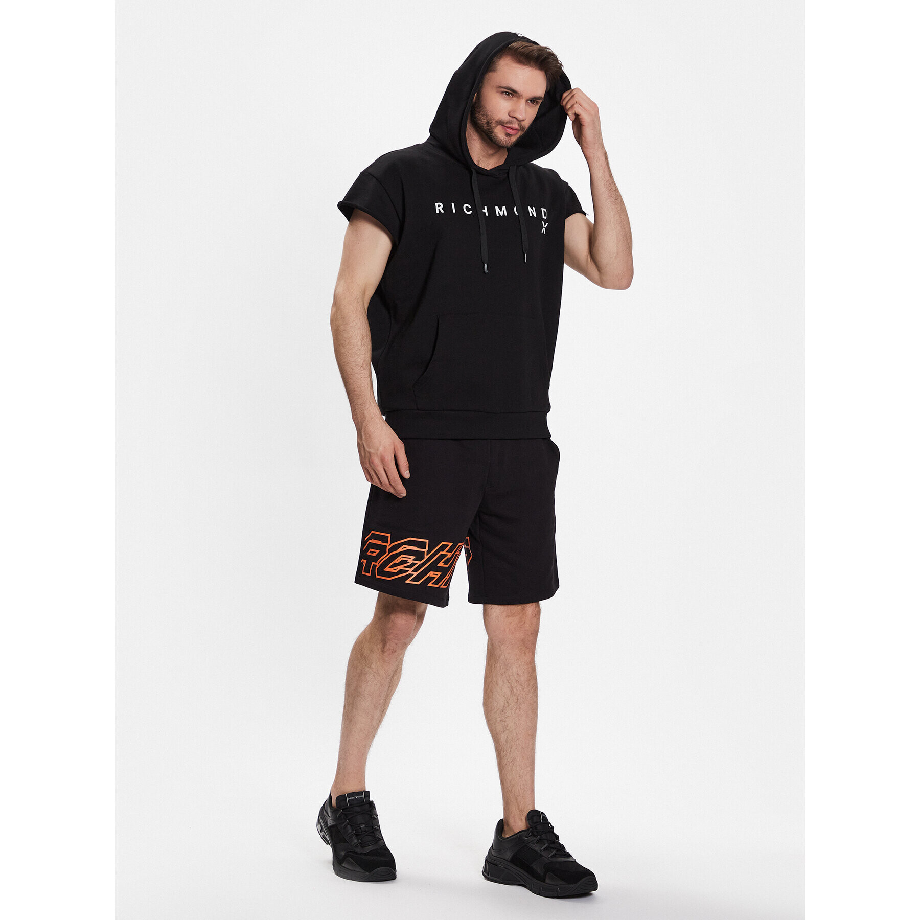 John Richmond Спортни шорти UMP23012BE Черен Regular Fit - Pepit.bg