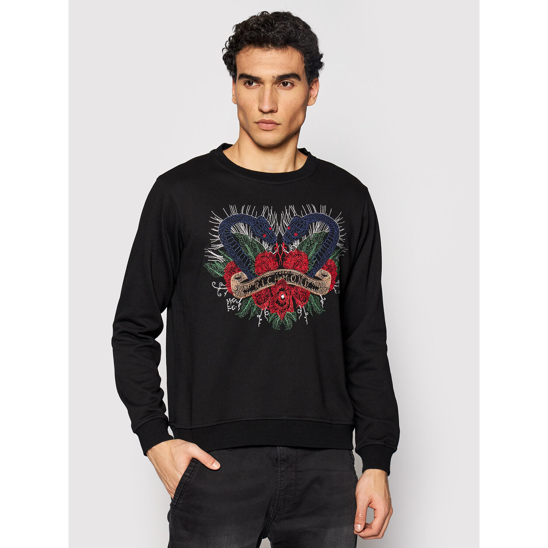 John Richmond Суитшърт Pasdena RMP21004FE Черен Regular Fit - Pepit.bg