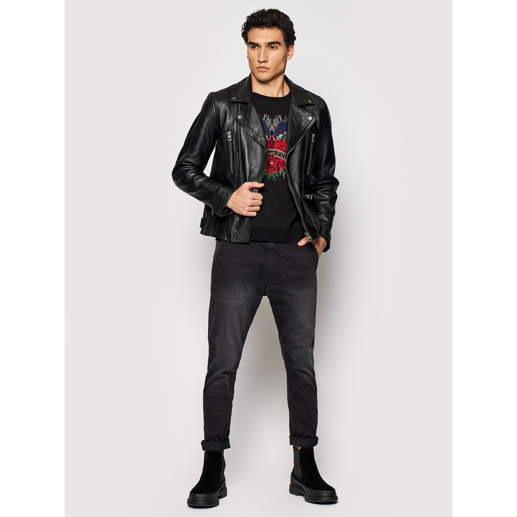 John Richmond Суитшърт Pasdena RMP21004FE Черен Regular Fit - Pepit.bg