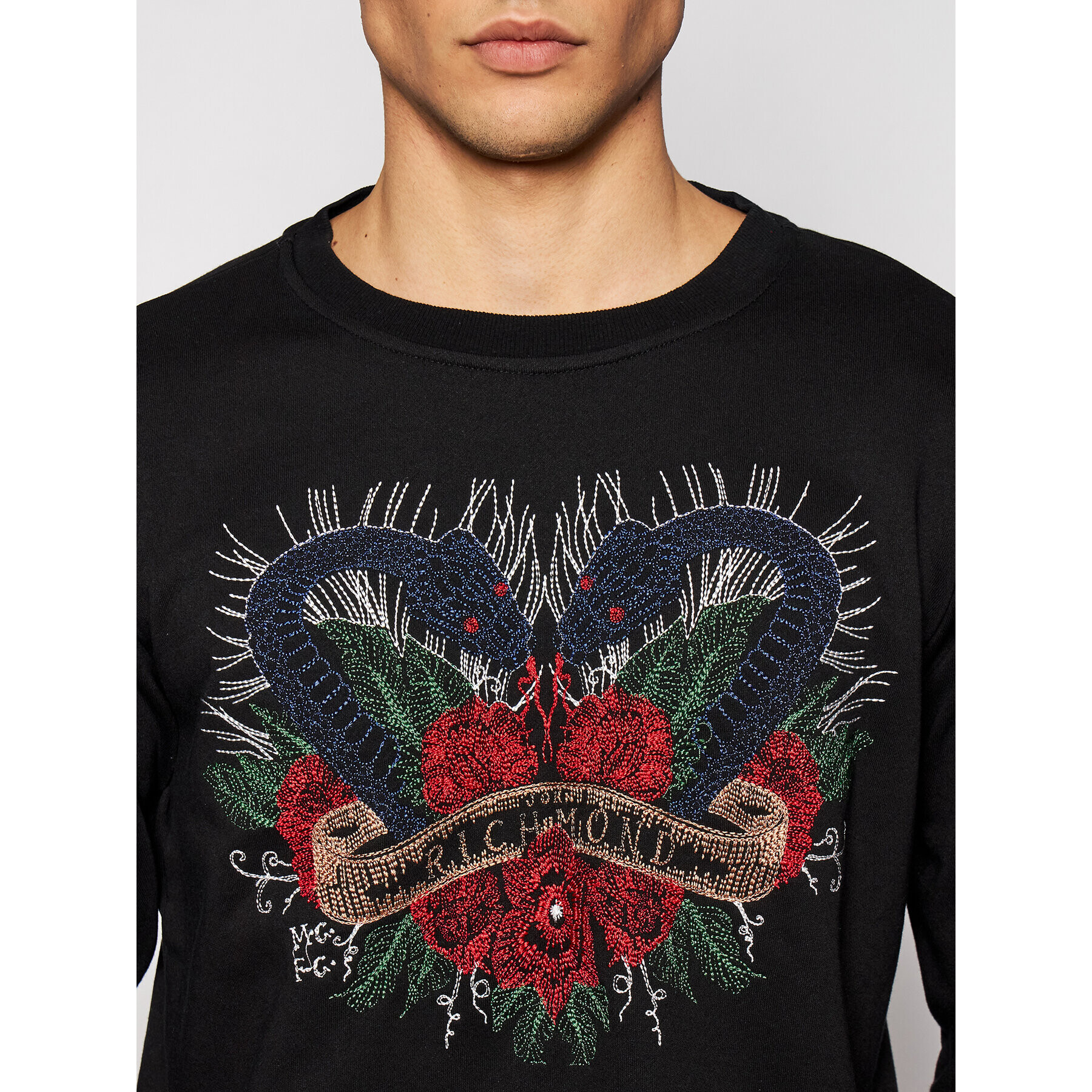 John Richmond Суитшърт Pasdena RMP21004FE Черен Regular Fit - Pepit.bg