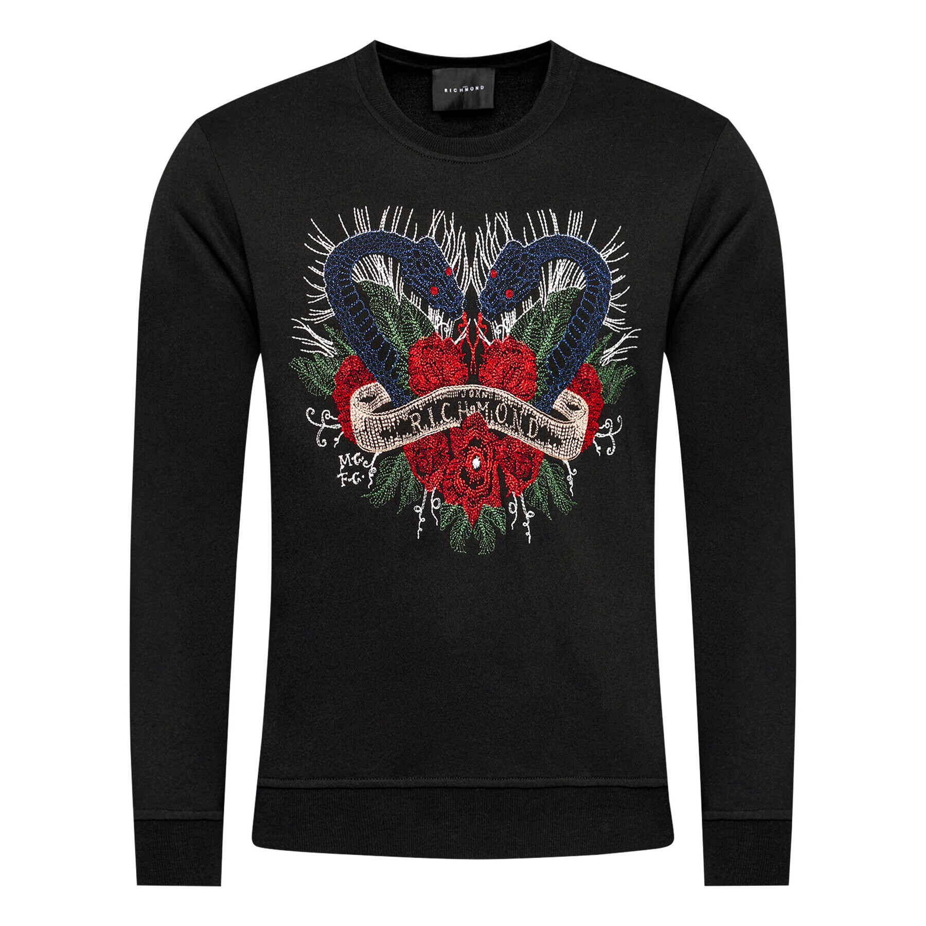 John Richmond Суитшърт Pasdena RMP21004FE Черен Regular Fit - Pepit.bg