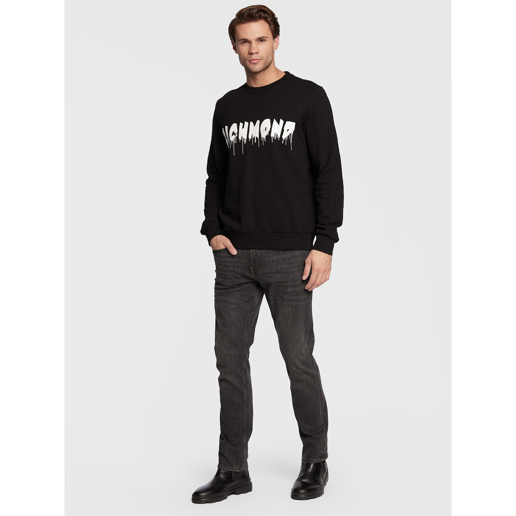 John Richmond Суитшърт RMA22071FE Черен Regular Fit - Pepit.bg