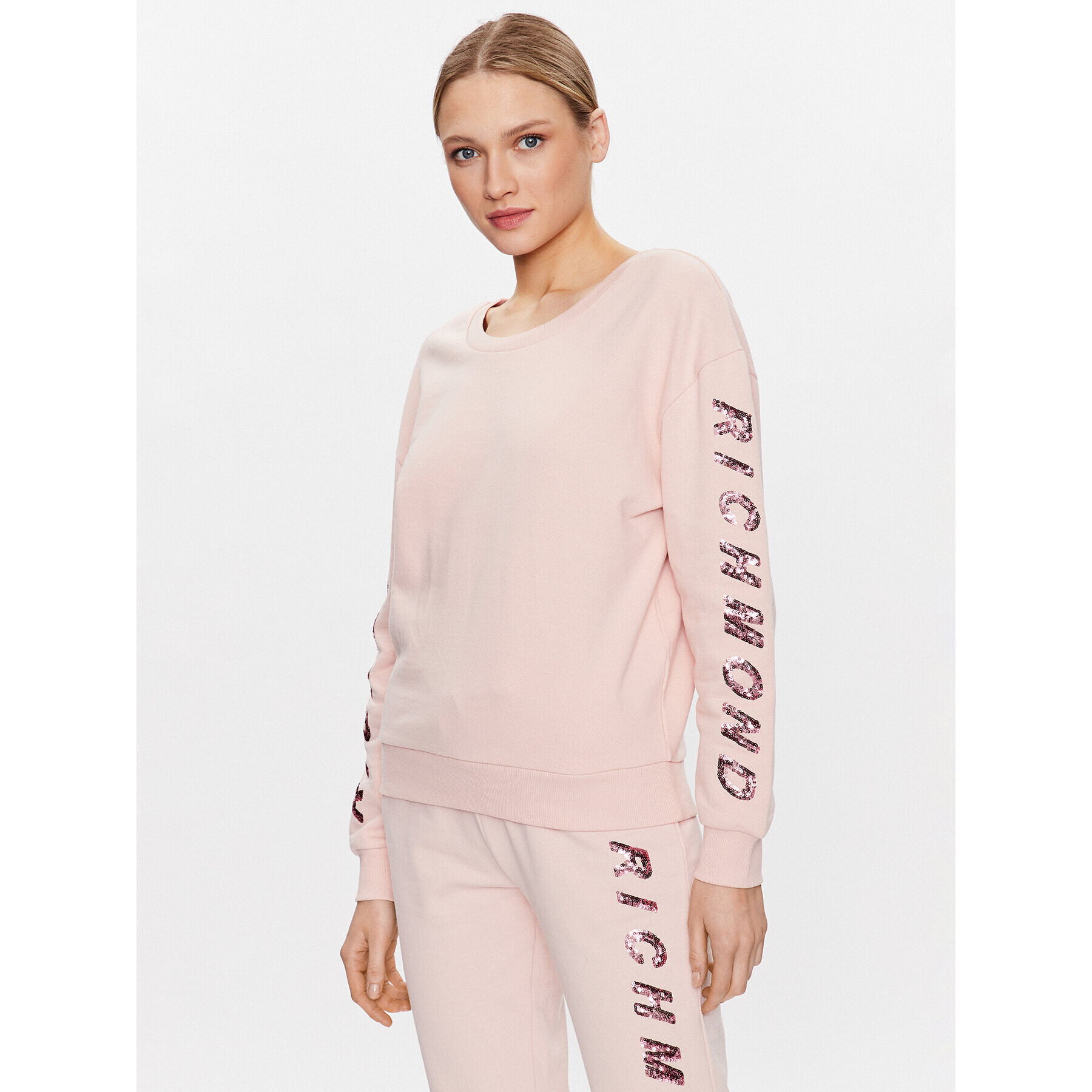 John Richmond Суитшърт UWP23045FE Розов Modern Fit - Pepit.bg