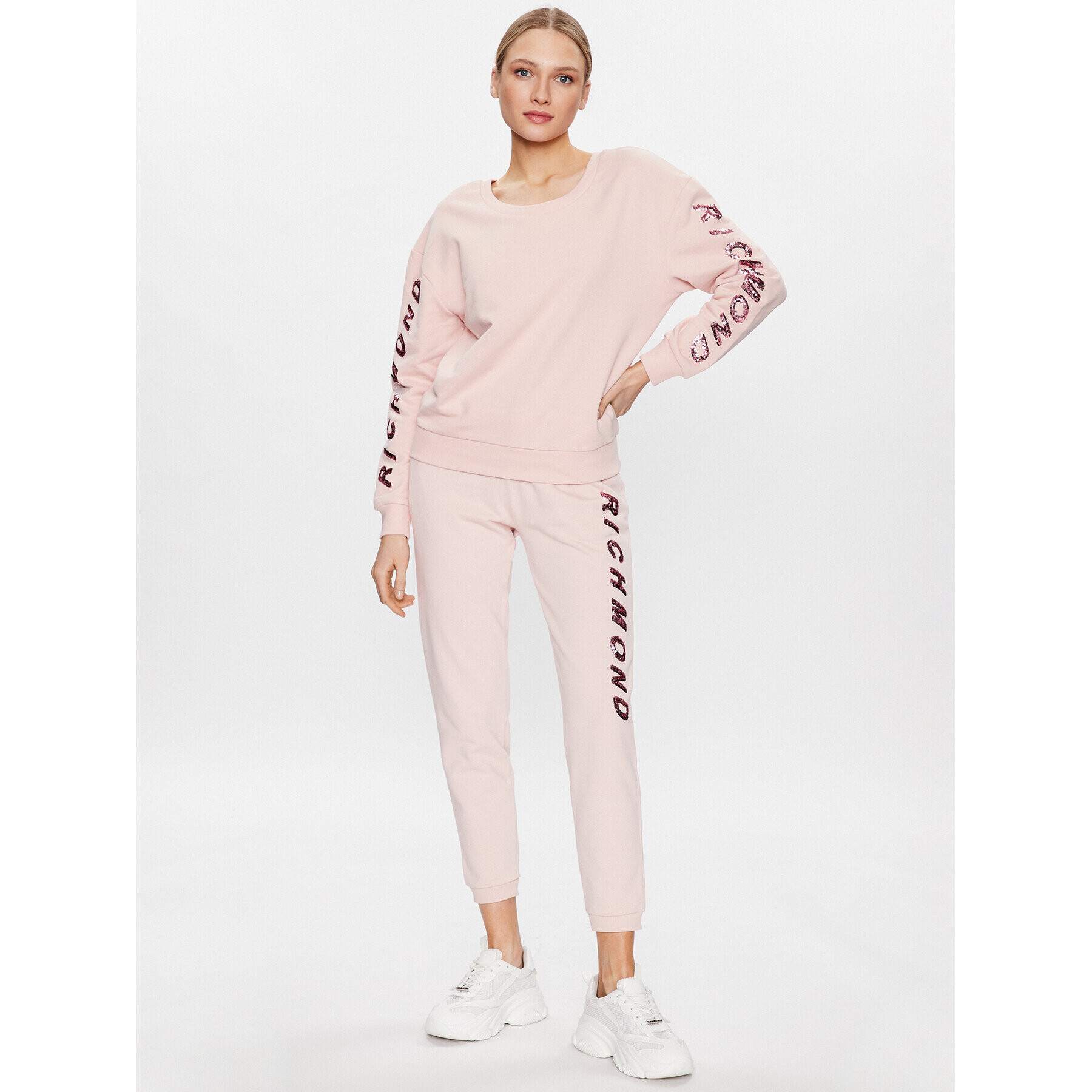 John Richmond Суитшърт UWP23045FE Розов Modern Fit - Pepit.bg