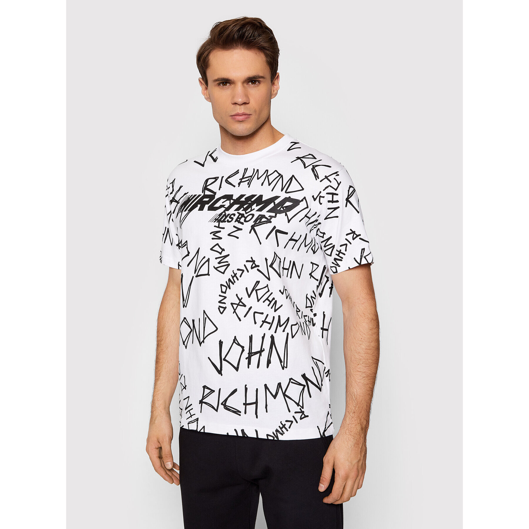 John Richmond Тишърт Adroa UMP22145TS Бял Regular Fit - Pepit.bg