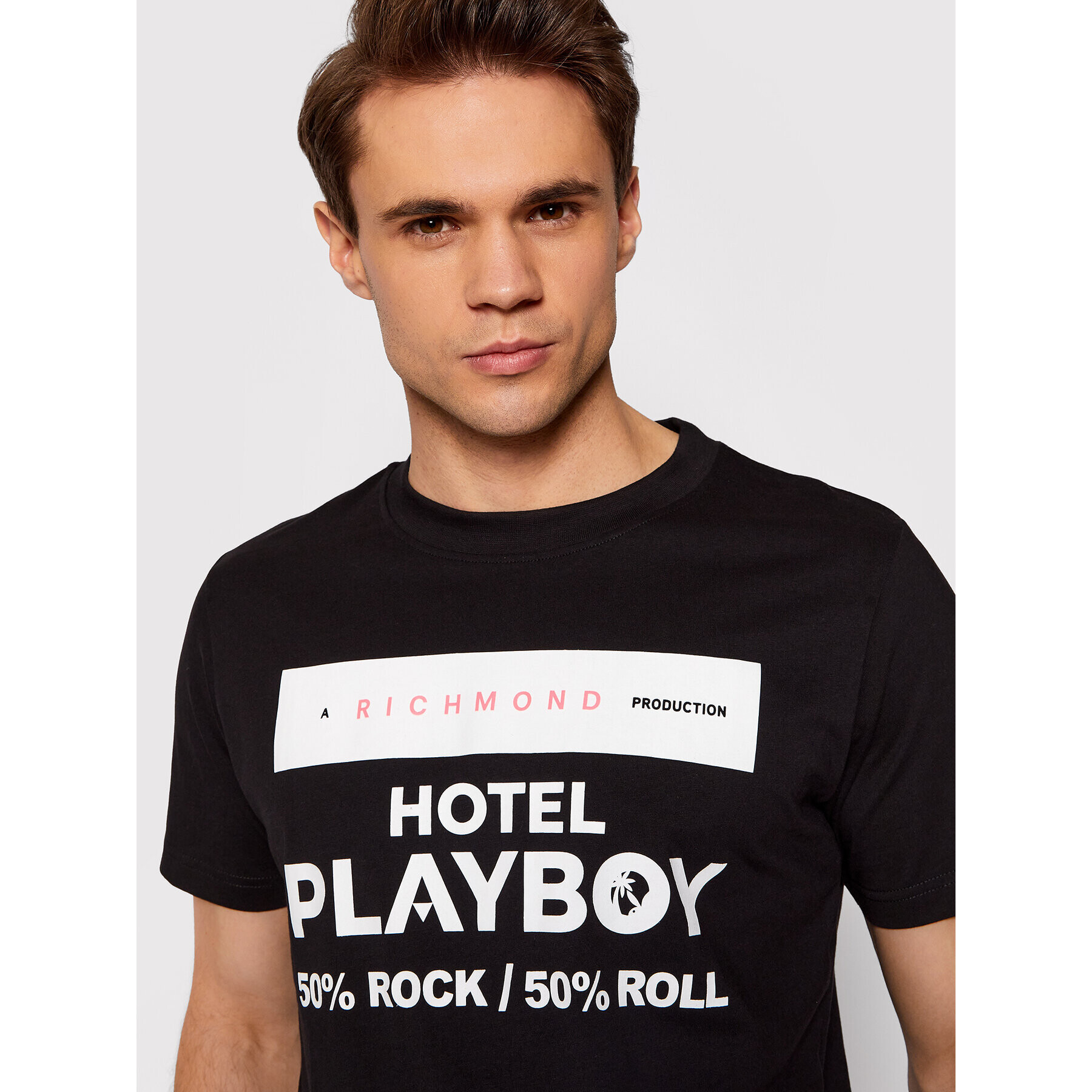 John Richmond Тишърт Dilga HMP22133TS Черен Regular Fit - Pepit.bg