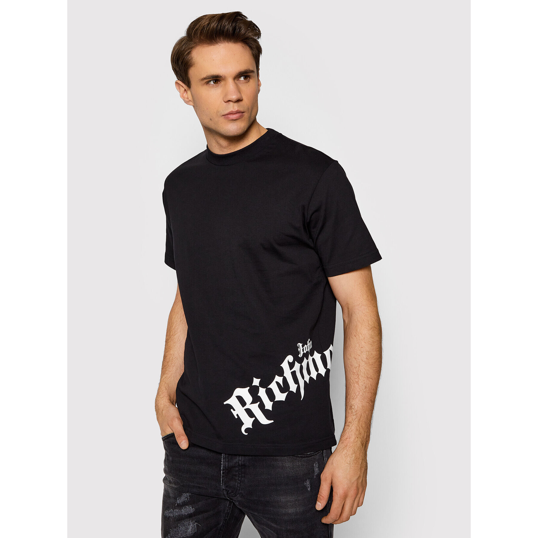 John Richmond Тишърт Fraxur UMP22106TS Черен Regular Fit - Pepit.bg