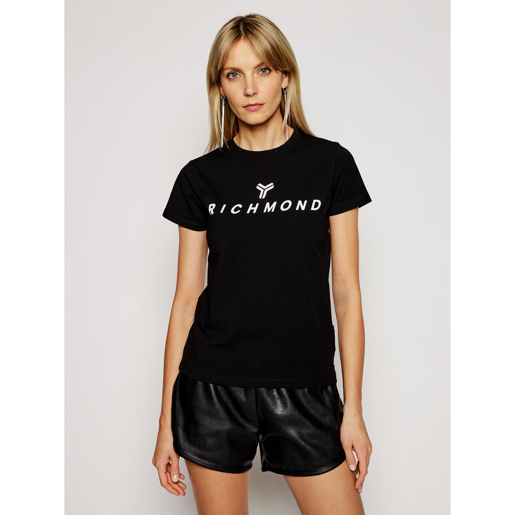 John Richmond Тишърт Katya UWP21018TS Черен Regular Fit - Pepit.bg