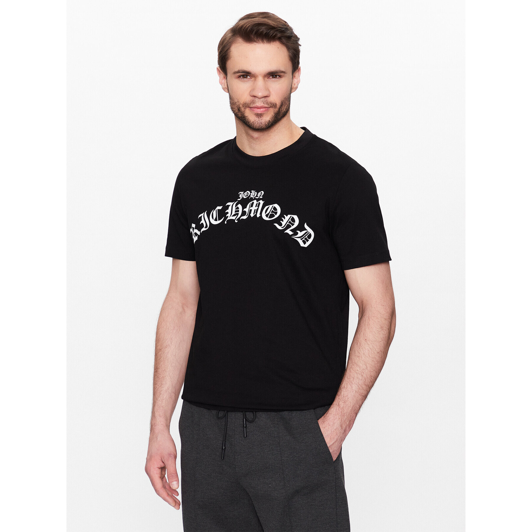 John Richmond Тишърт Levadia RMP23232TS Черен Regular Fit - Pepit.bg
